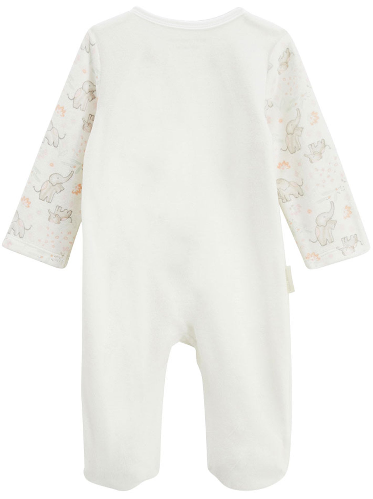 Pyjama bébé en velours ouverture zippée badian - Ecru