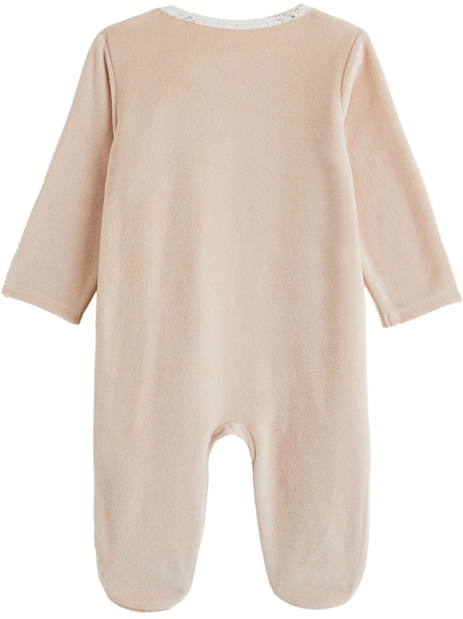 Pyjama bébé en velours ouverture zippée doucette - Rose