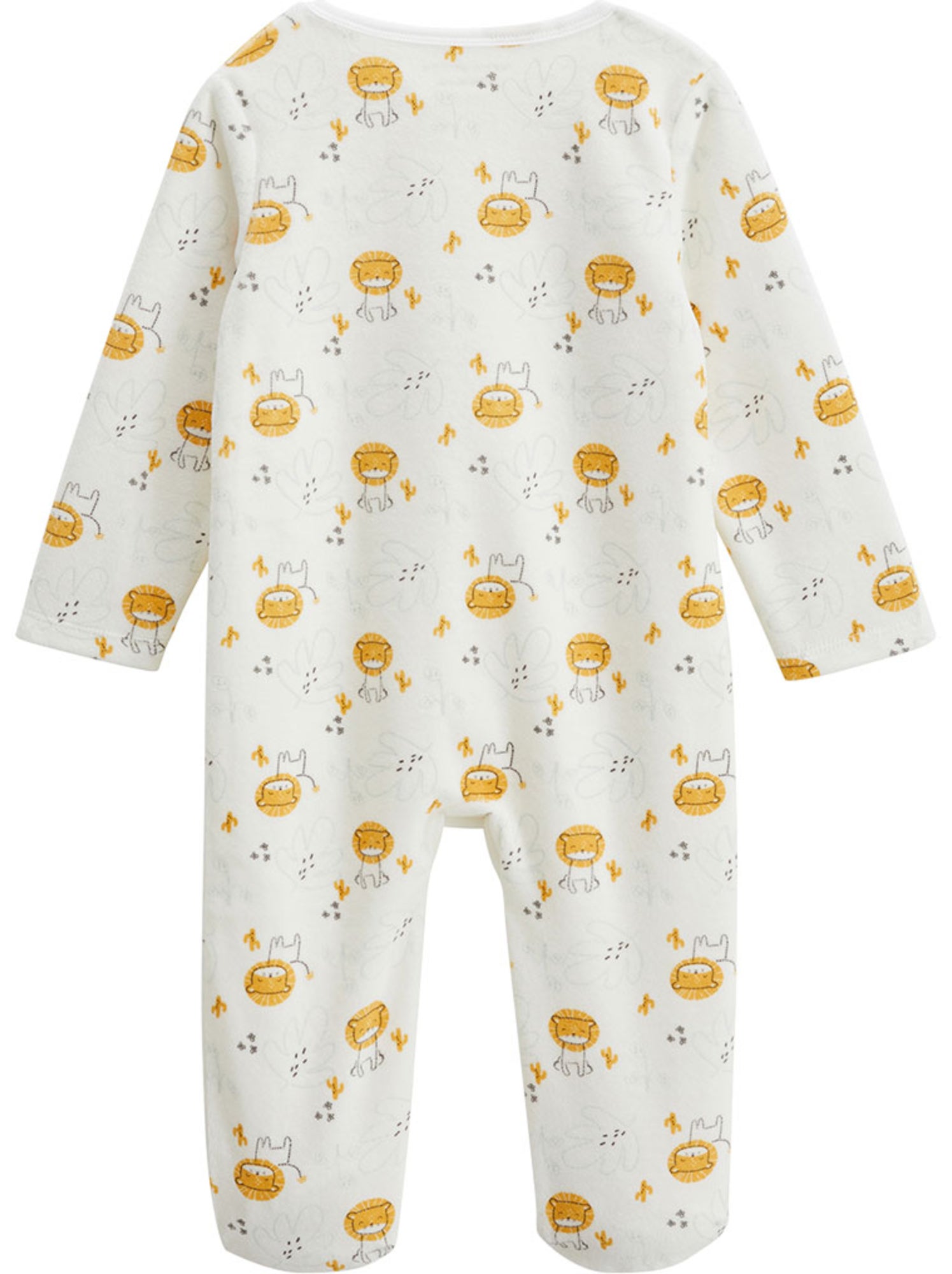 Pyjama bébé en velours ouverture zippée elio - Ecru