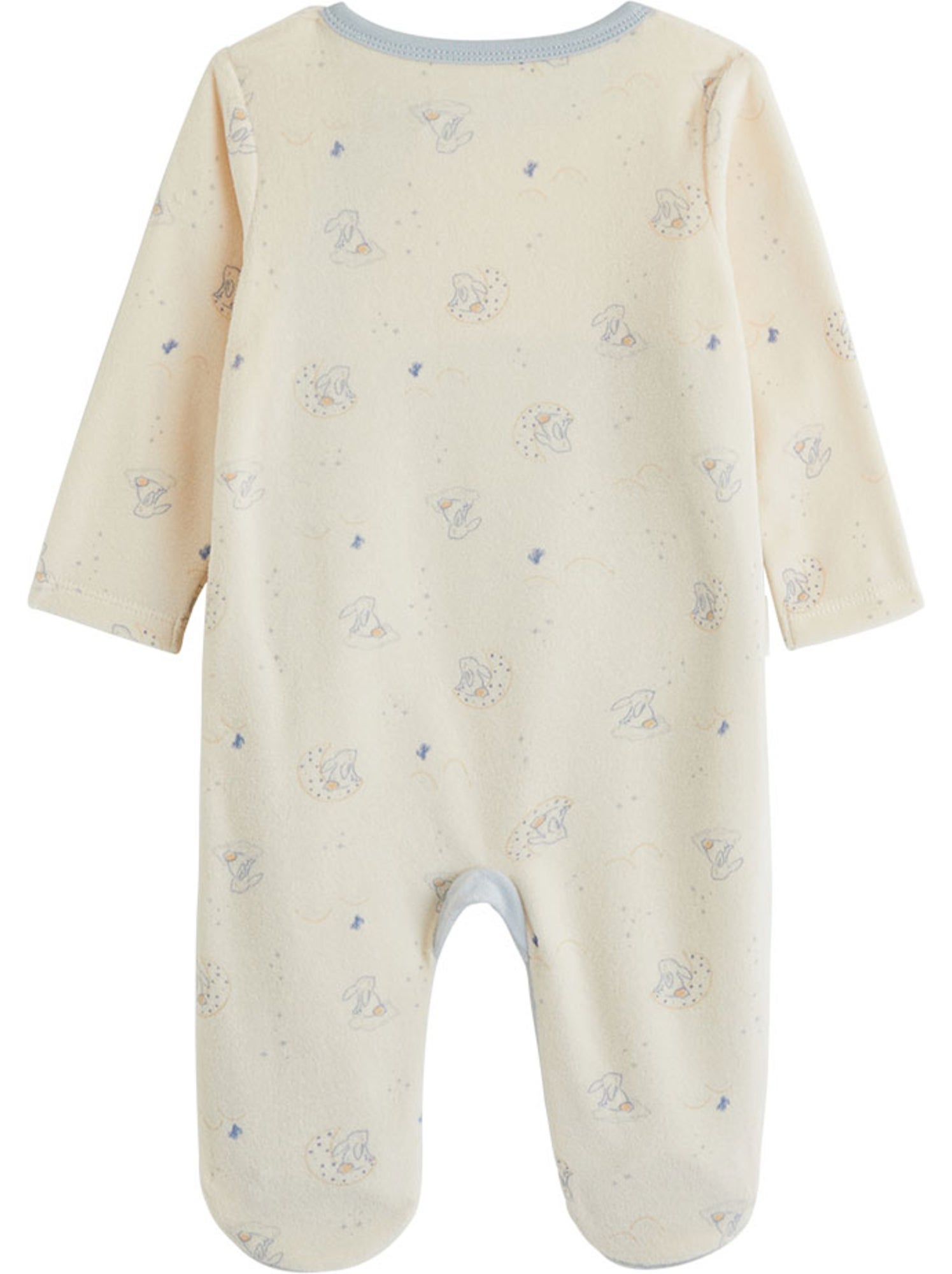 Pyjama bébé en velours ouverture zippée voix lactée - Bleu