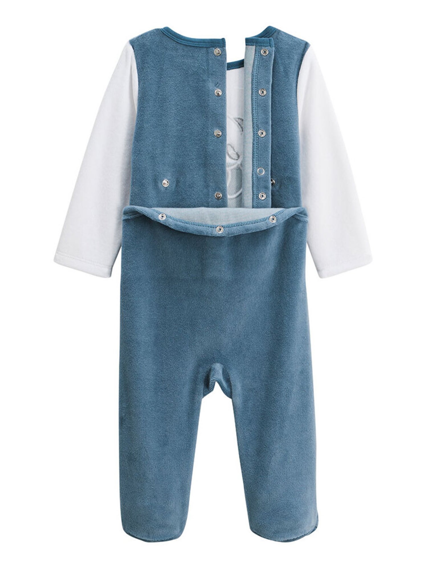 Pyjama bébé en velours tao - Bleu