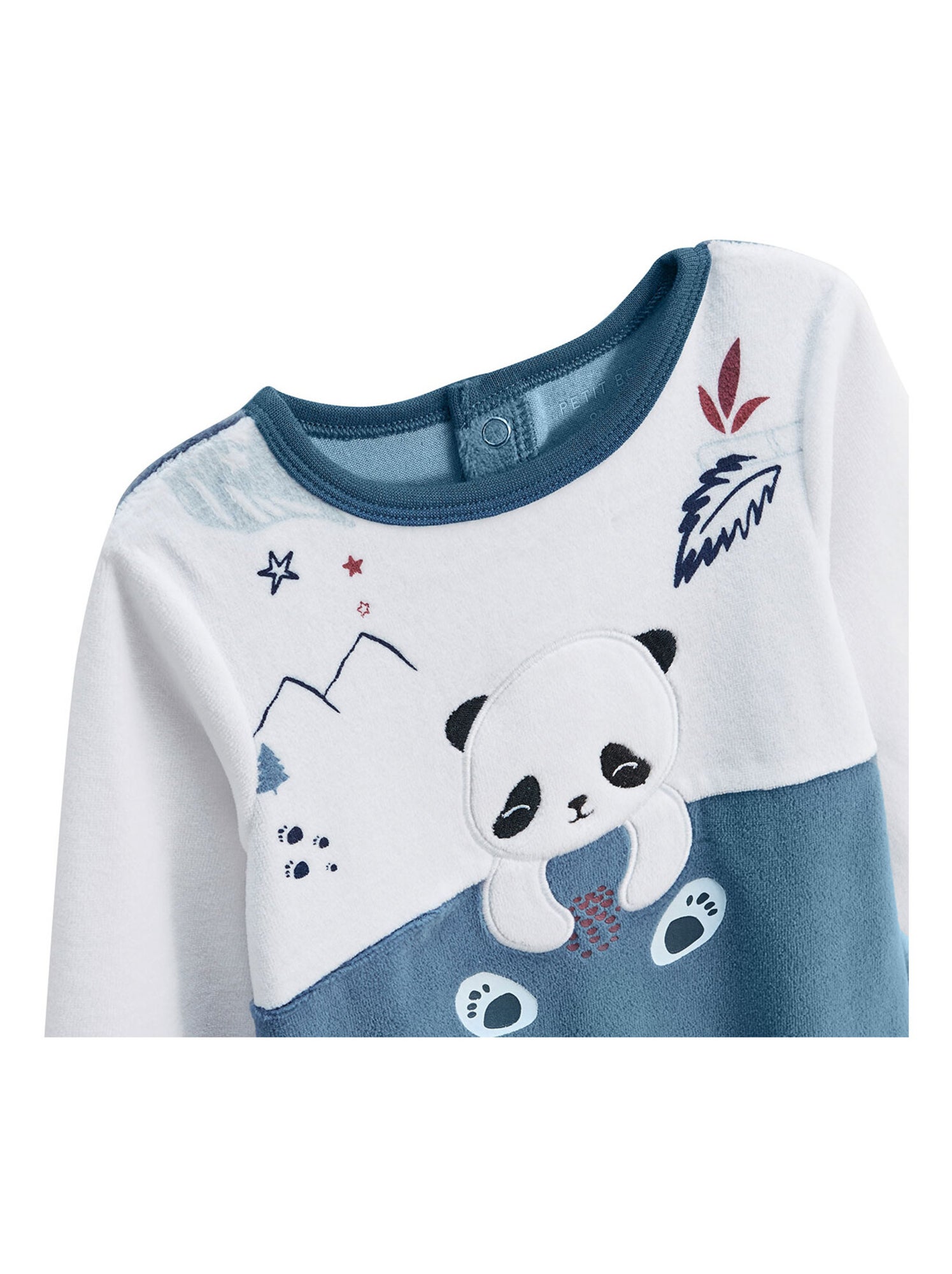 Pyjama bébé en velours tao - Bleu