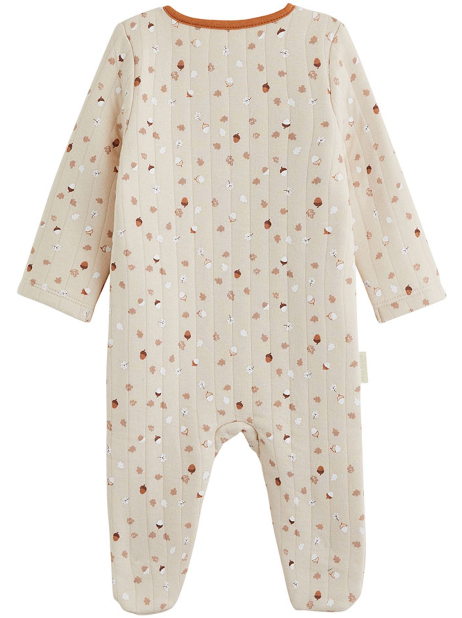 Pyjama bébé matelassé ouverture pont caramel - Ecru