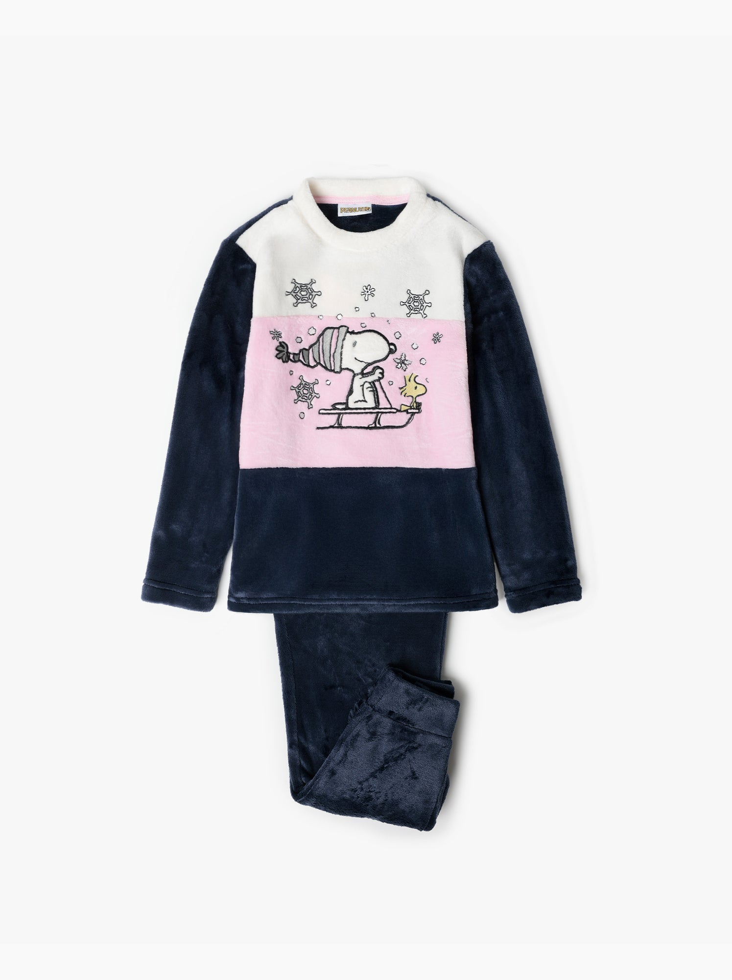 Pyjama chaud à manches longues pour fille PEANUTS Snow Drift - Bleu