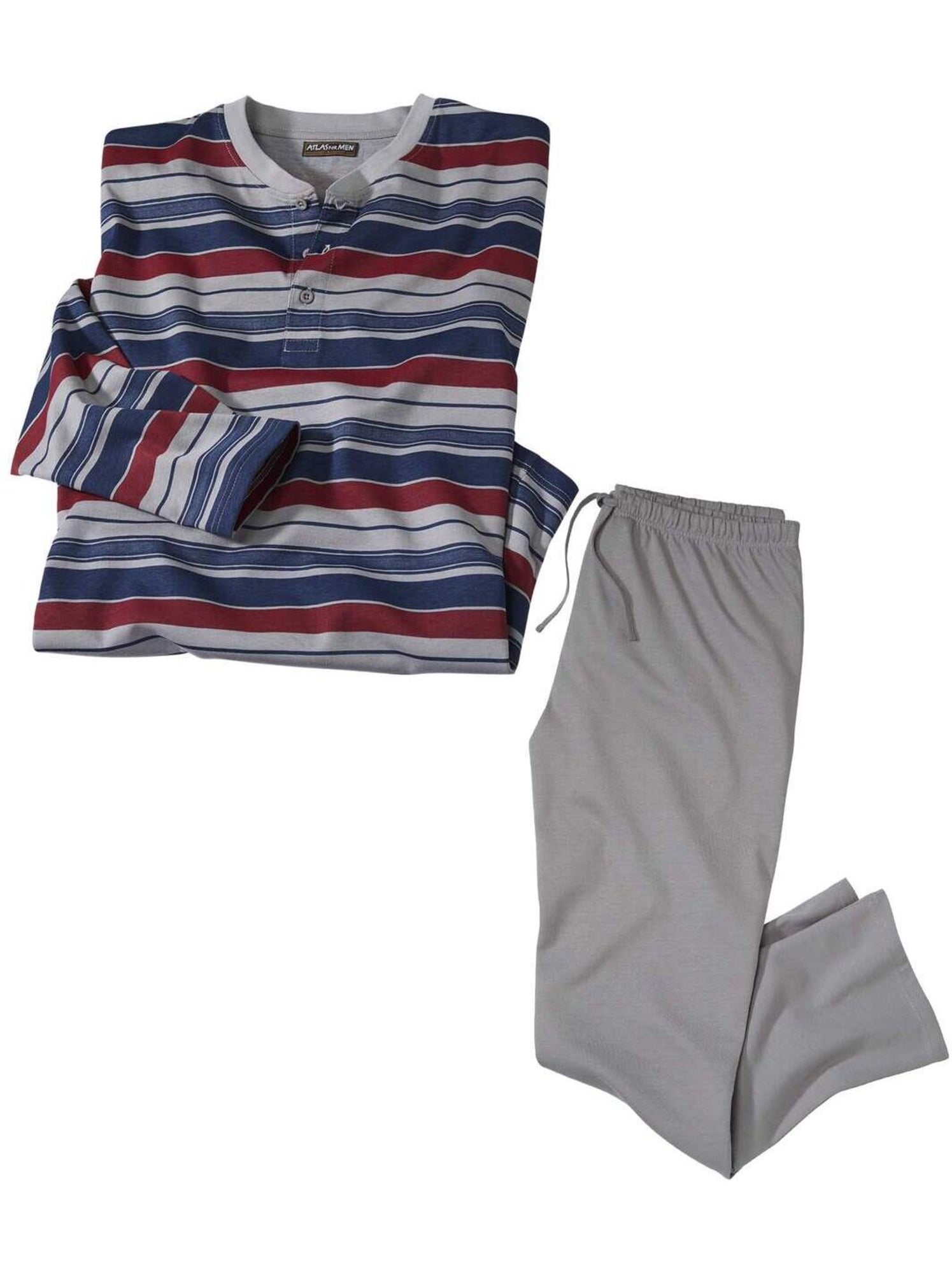 Pyjama confort extra   - atlas for men - Bleu Rouge Gris