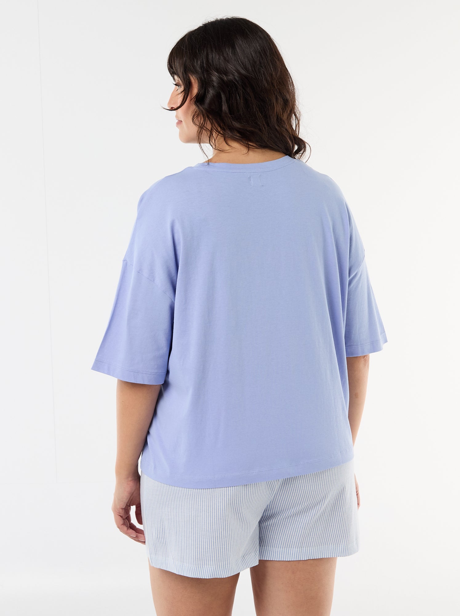 Pyjama court à motifs - 2 pièces - Bleu