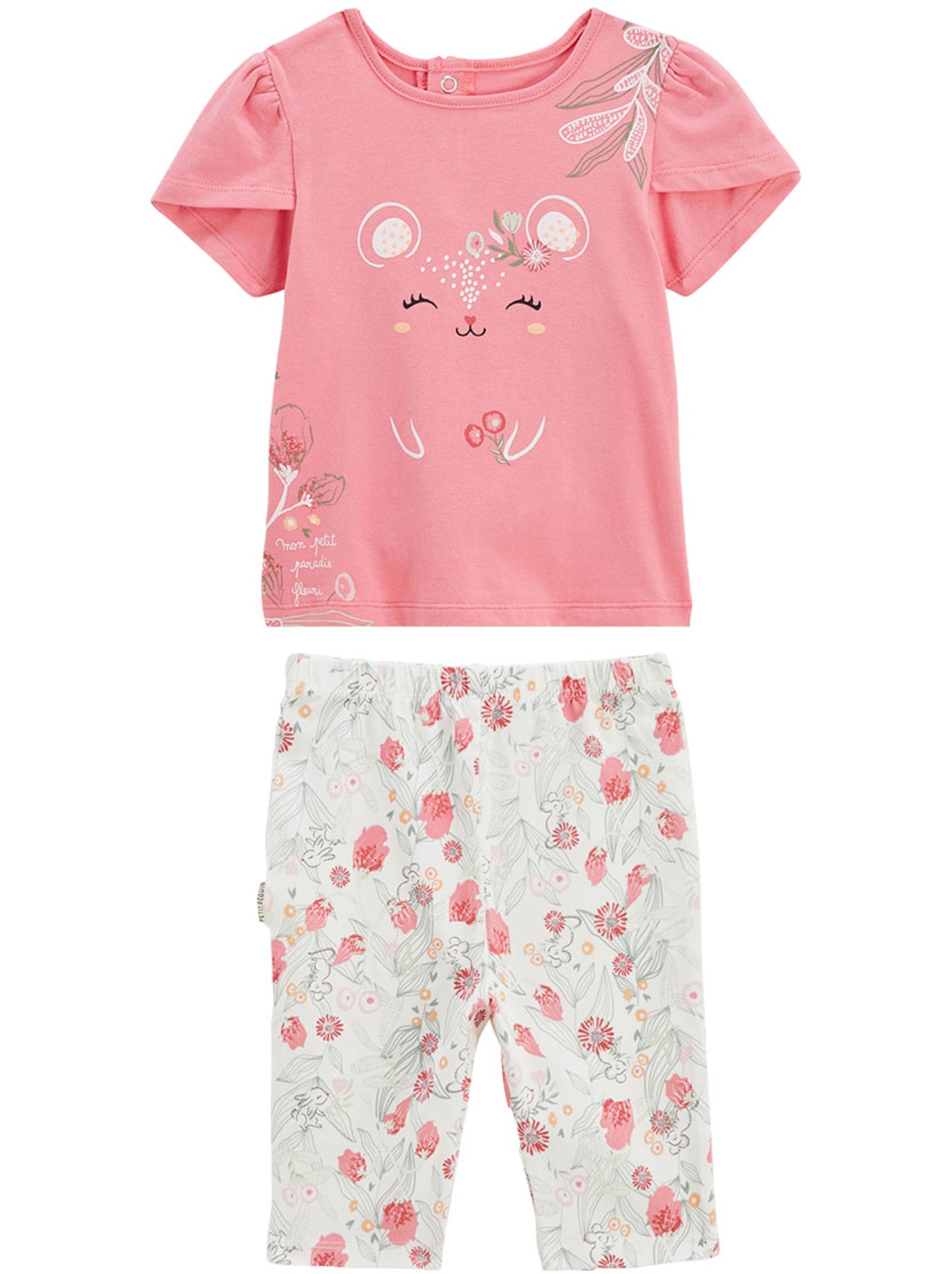 Pyjama court enfant 2 pièces anaelle - Rose