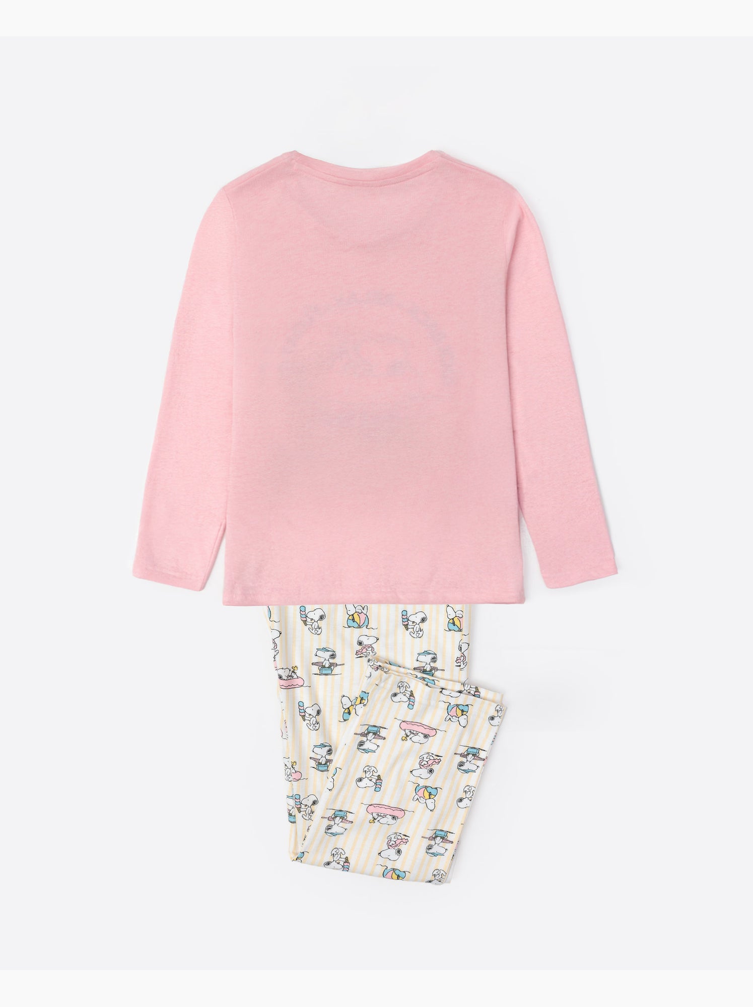 Pyjama d'été à manches longues pour fille PEANUTS - Rose
