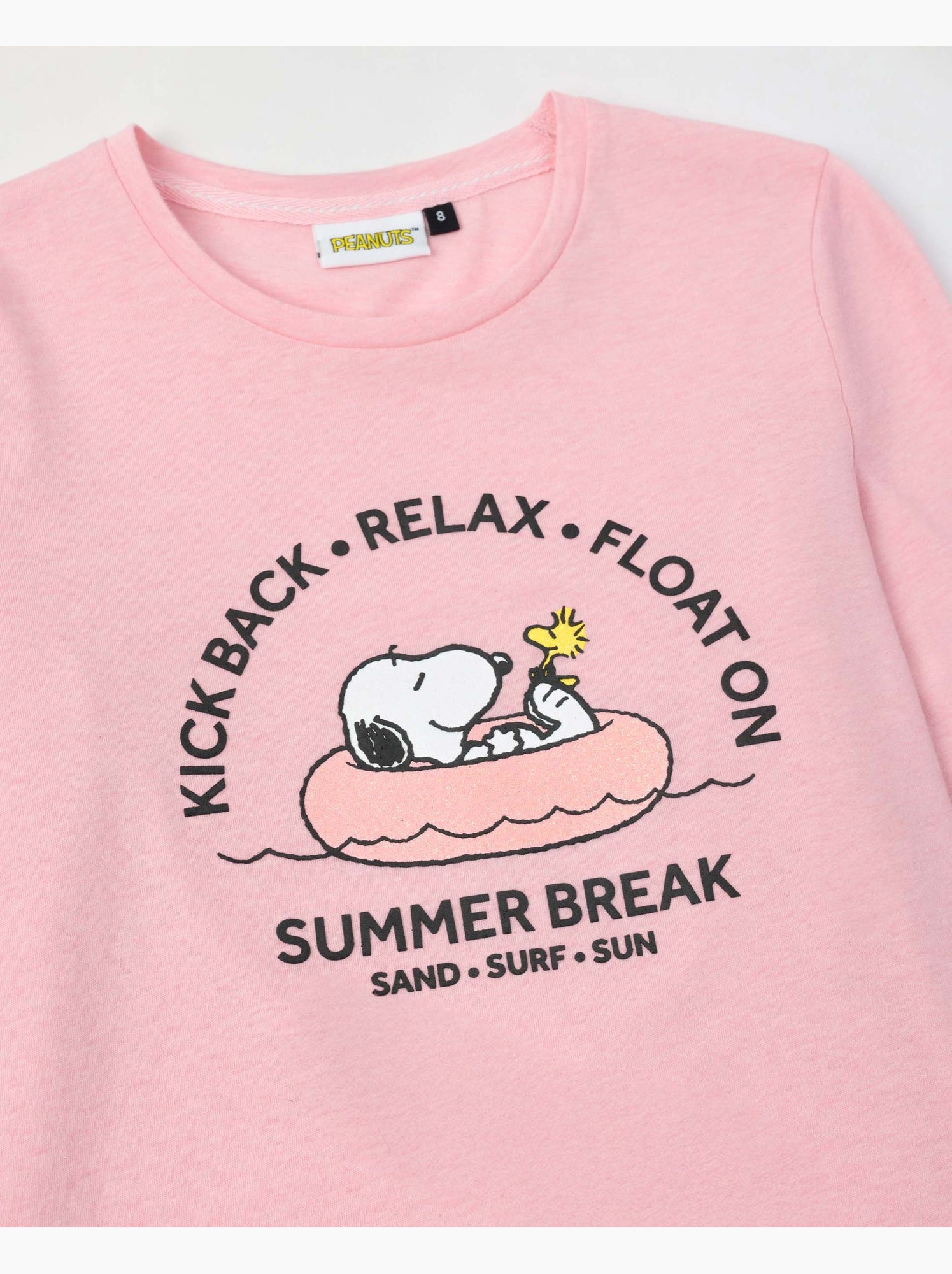 Pyjama d'été à manches longues pour fille PEANUTS - Rose