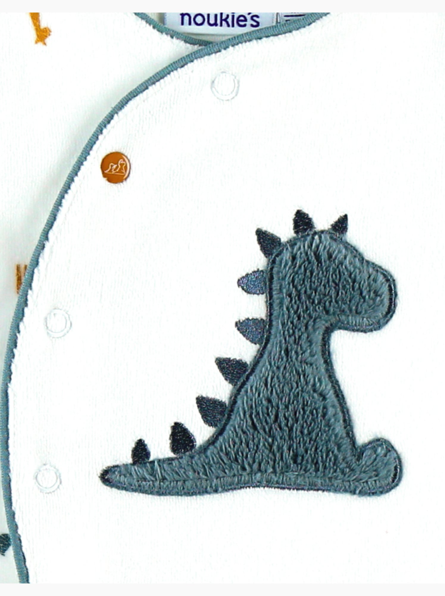 Pyjama dinosaure en velours, blanc/bleu Noukie's - Blanc