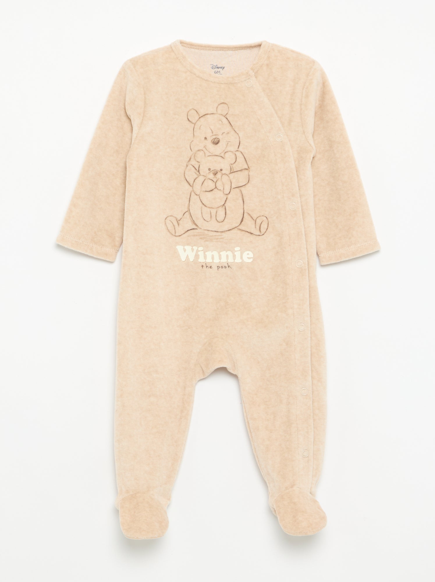 Pyjama dors bien 'Disney' à manches longues en velours - Beige