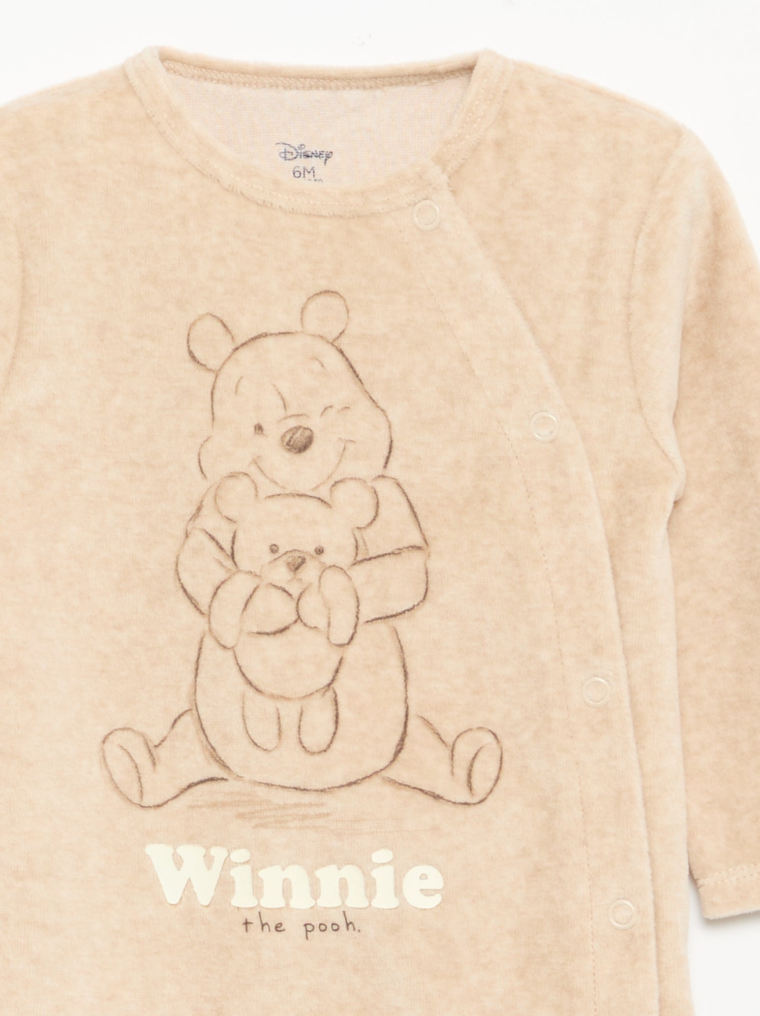 Pyjama dors bien 'Disney' à manches longues en velours - Beige