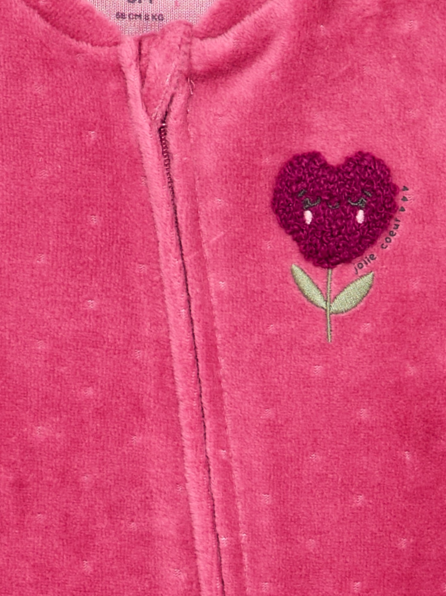 Pyjama dors bien en velours - Fuchsia