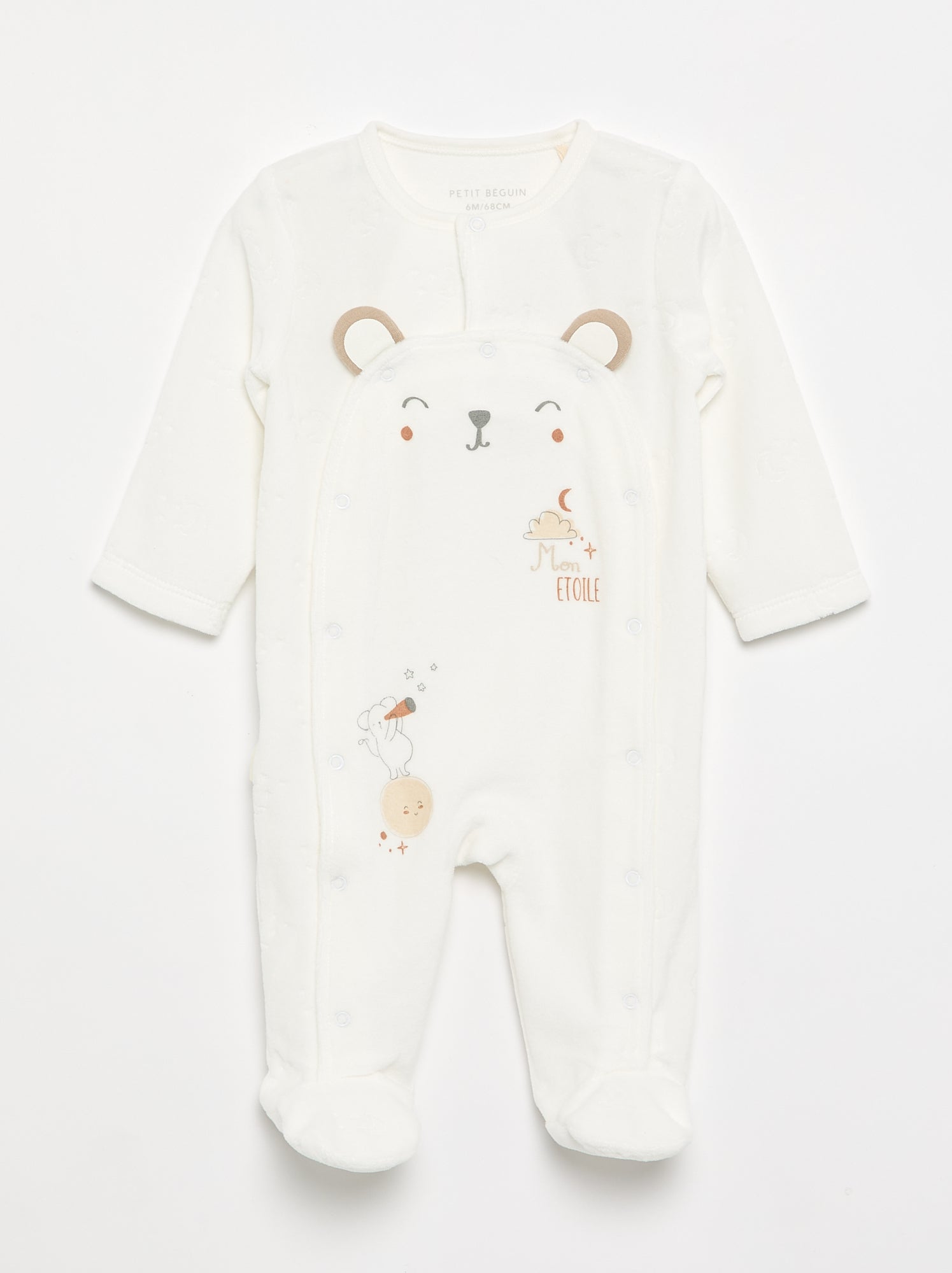 Pyjama dors bien 'Petit Béguin' avec animation - Blanc