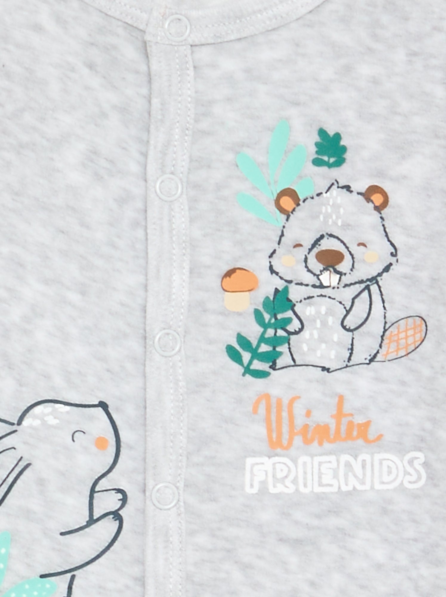 Pyjama dors bien 'Petit Béguin' en velours - Gris