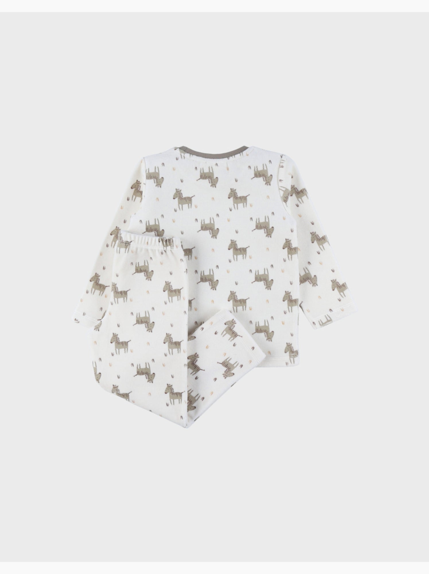 Pyjama en velours 2 pièces avec motif zèbre Noukie's - Blanc