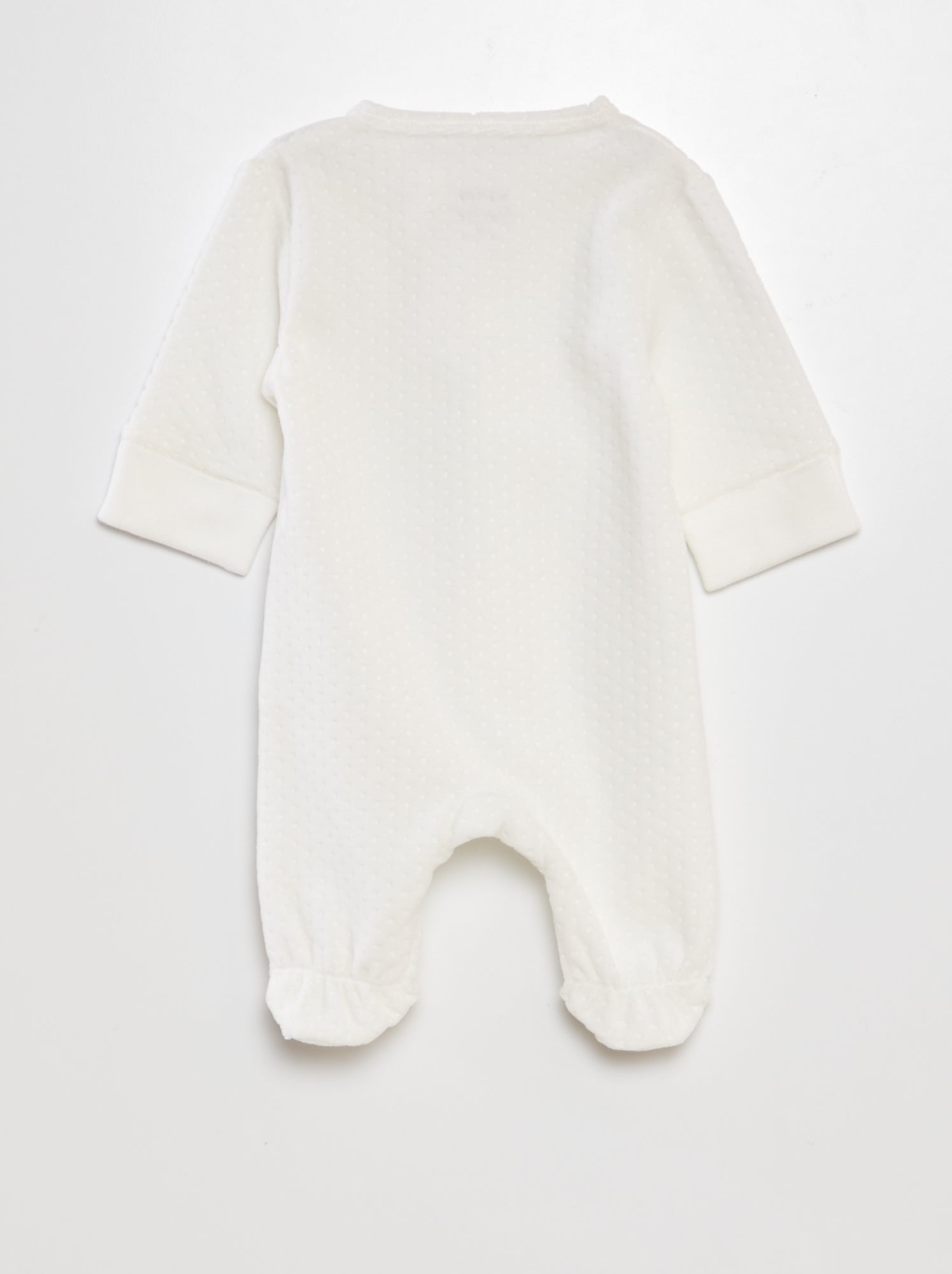 Pyjama en velours avec manches ajustables - Blanc