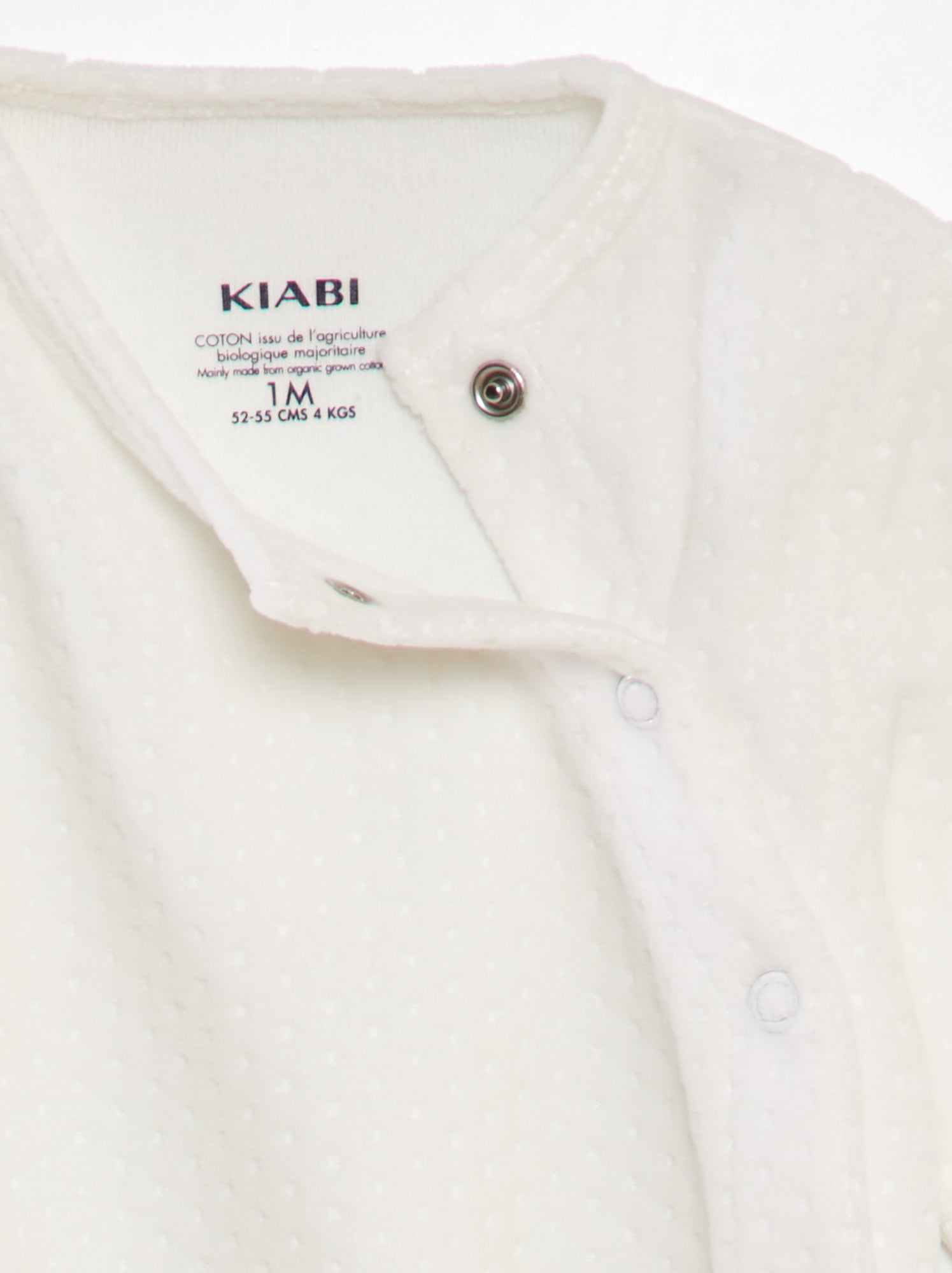 Pyjama en velours avec manches ajustables - Blanc