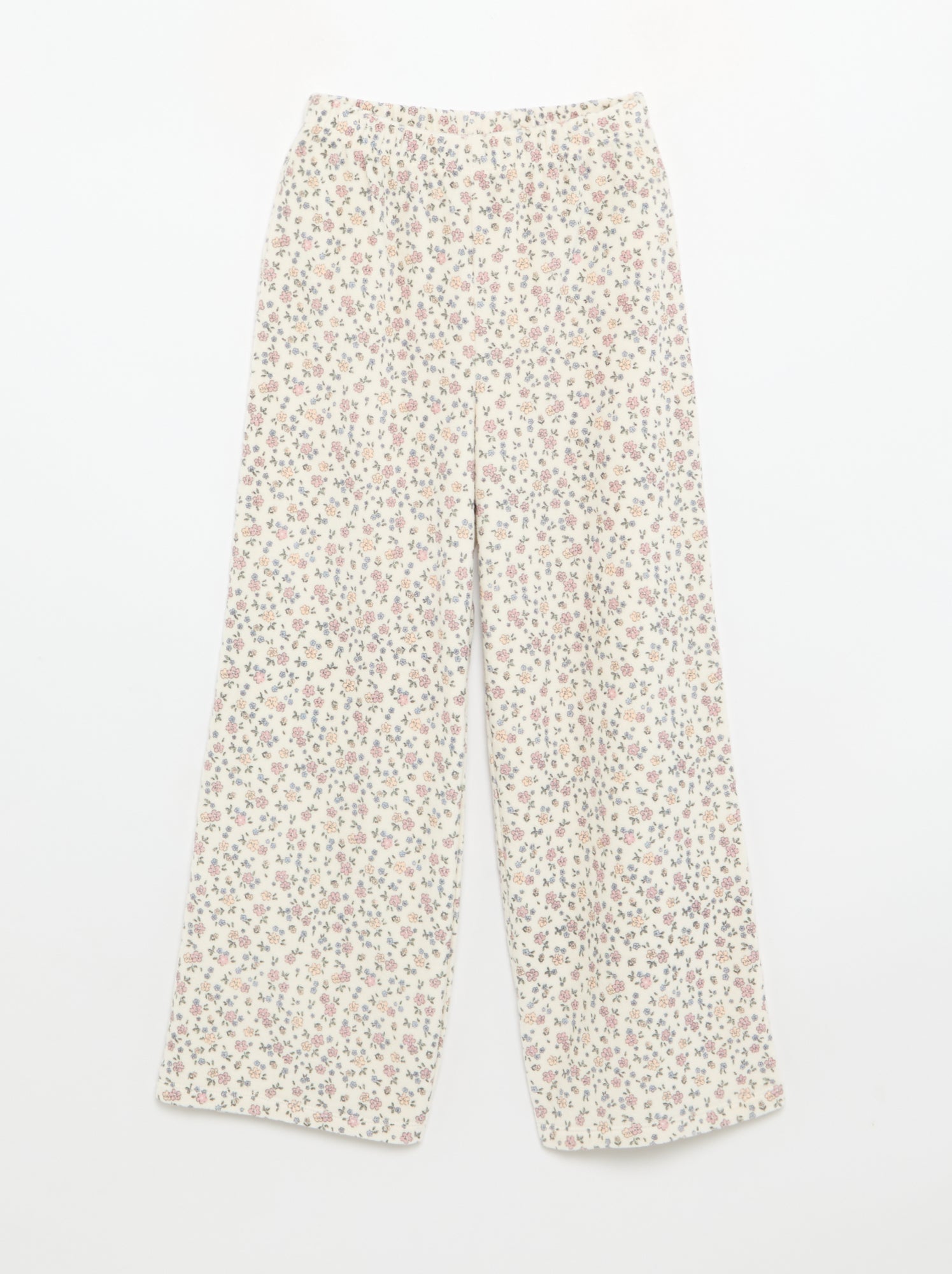 Pyjama en velours imprimé 2 pièces - Sweat + pantalon - Beige