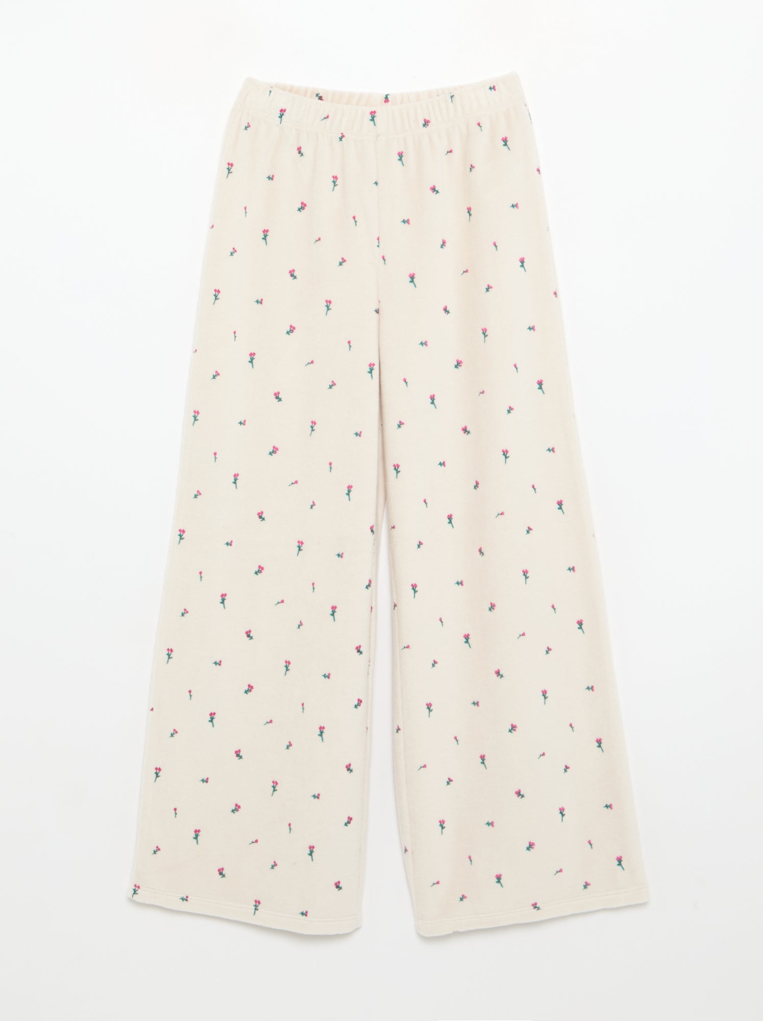 Pyjama en velours imprimé 2 pièces - Sweat + pantalon - Rose