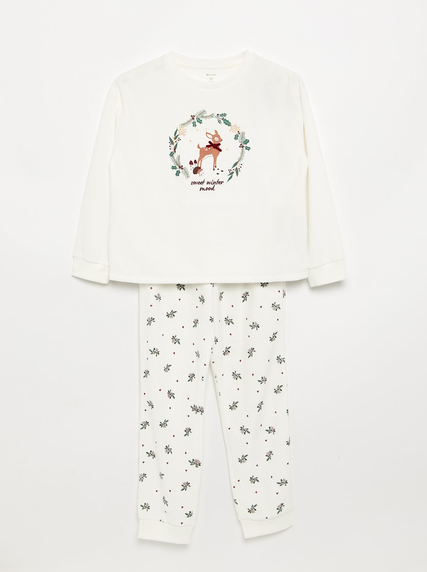 Pyjama en velours imprimé - Blanc