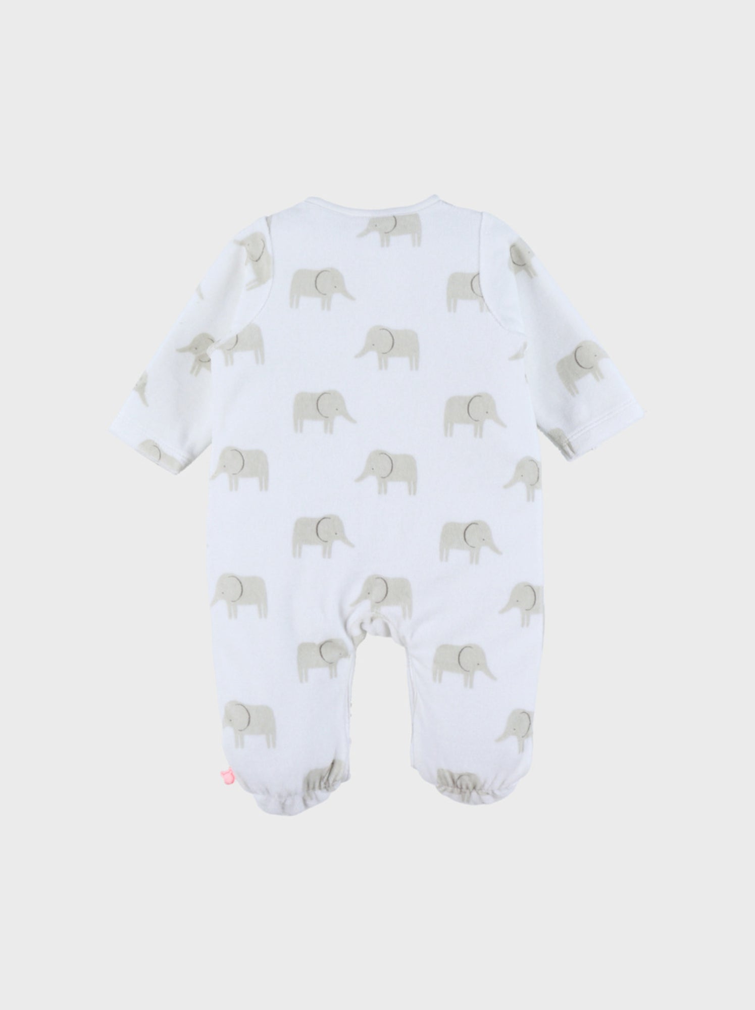 Pyjama en velours imprimé éléphant Bali Noukie's - Blanc