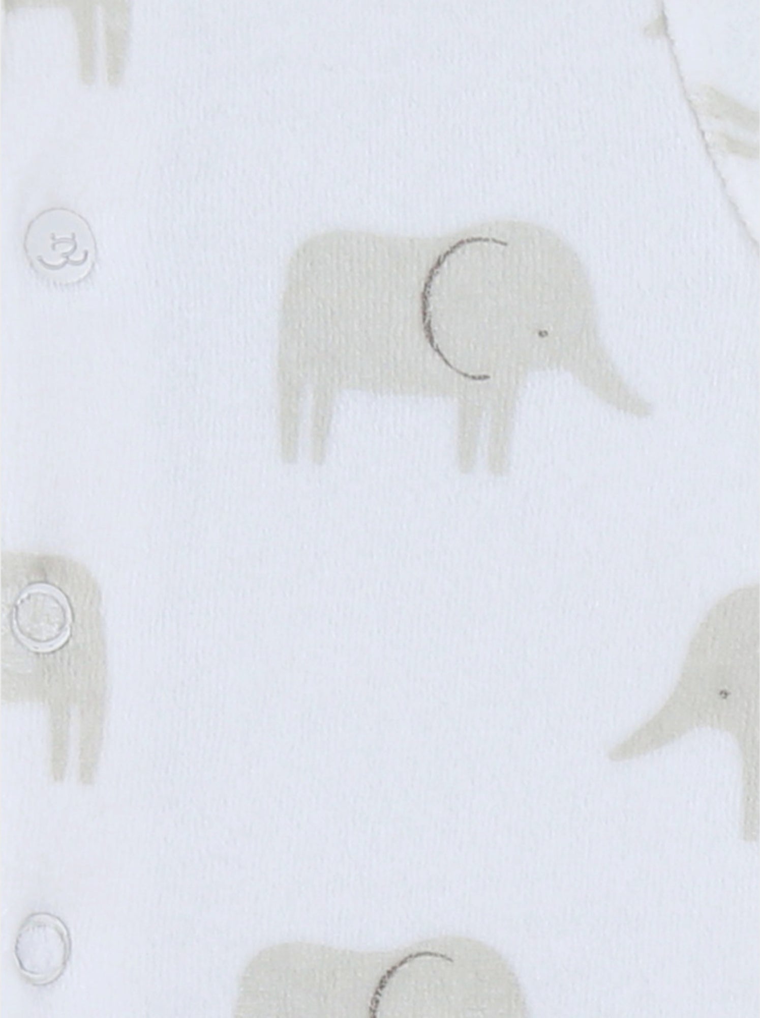 Pyjama en velours imprimé éléphant Bali Noukie's - Blanc
