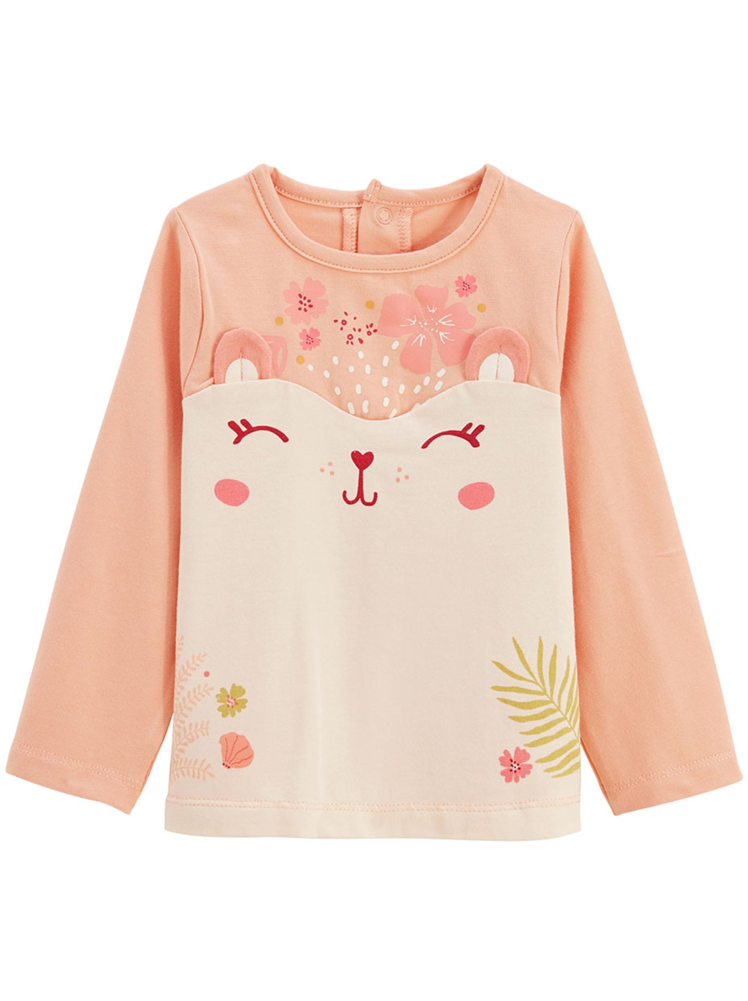 Pyjama enfant 2 pièces à pieds retroussables santa giulia - Corail