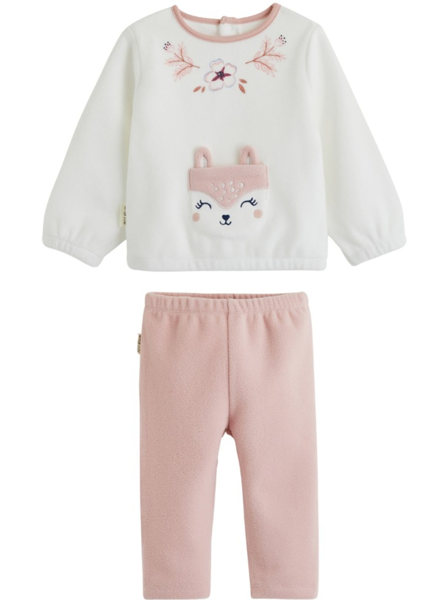 Pyjama enfant 2 pièces en polaire cléo - Rose