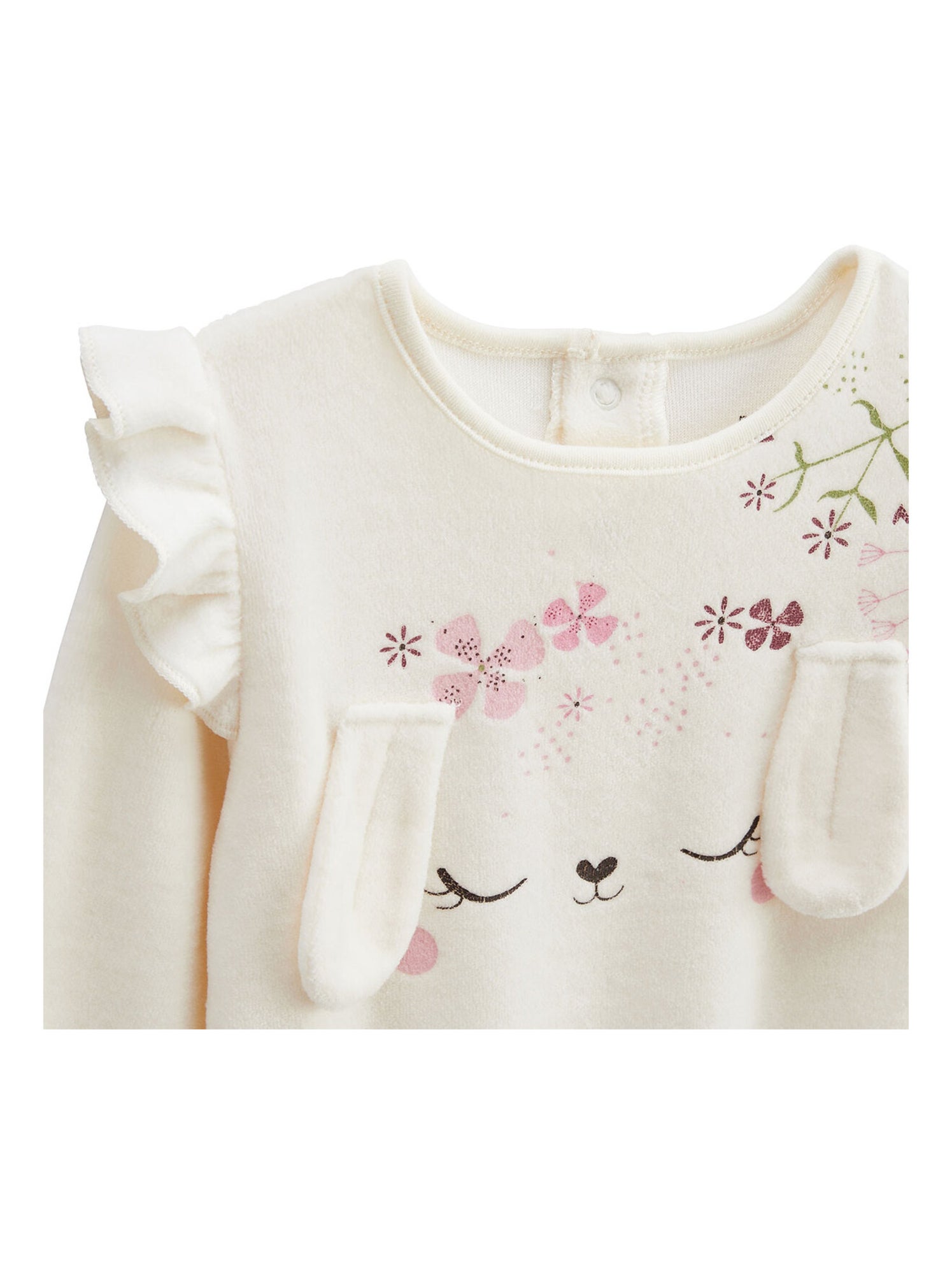 Pyjama enfant 2 pièces en velours mila - Ecru