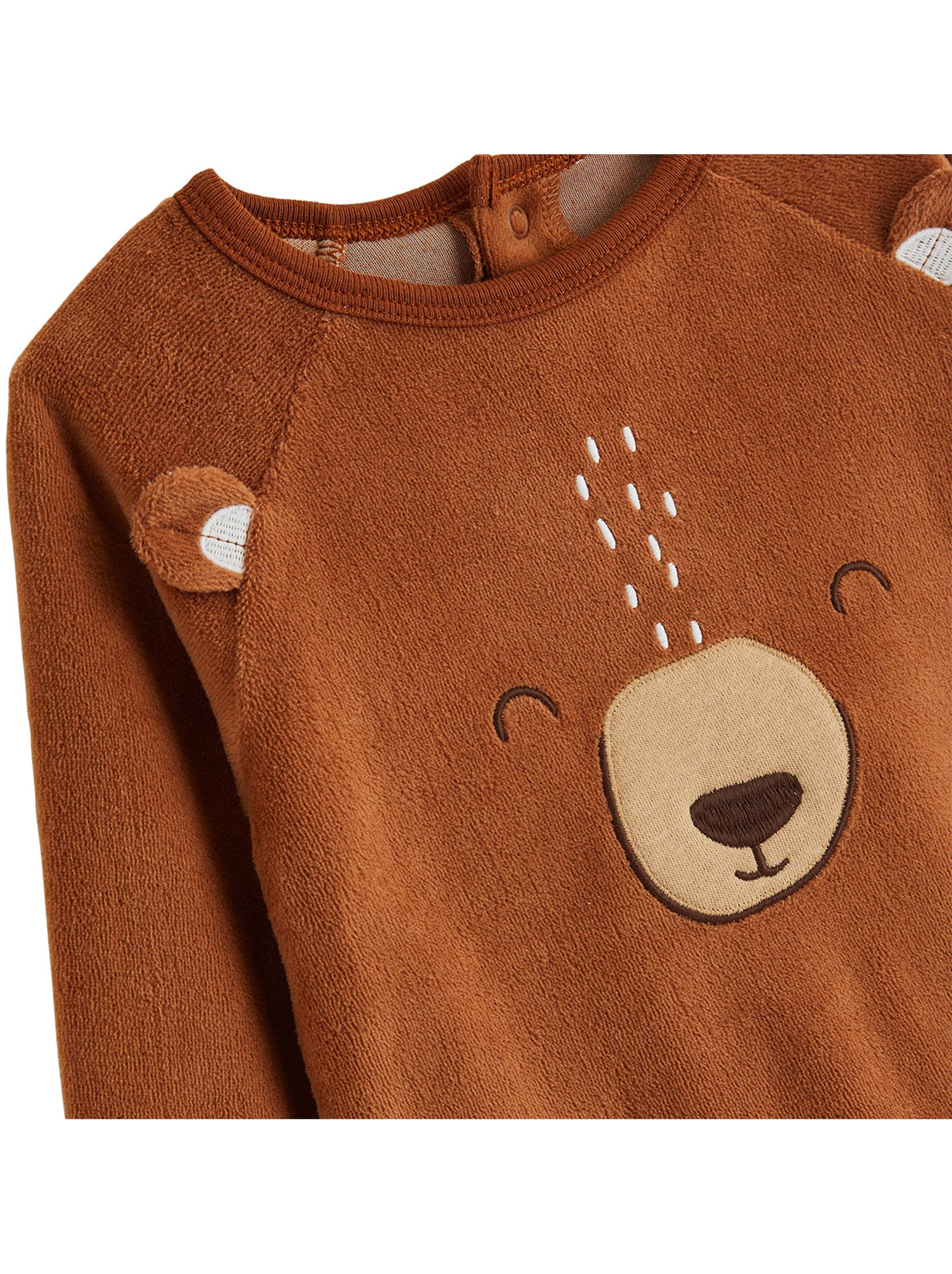 Pyjama enfant 2 pièces en velours moka - Marron