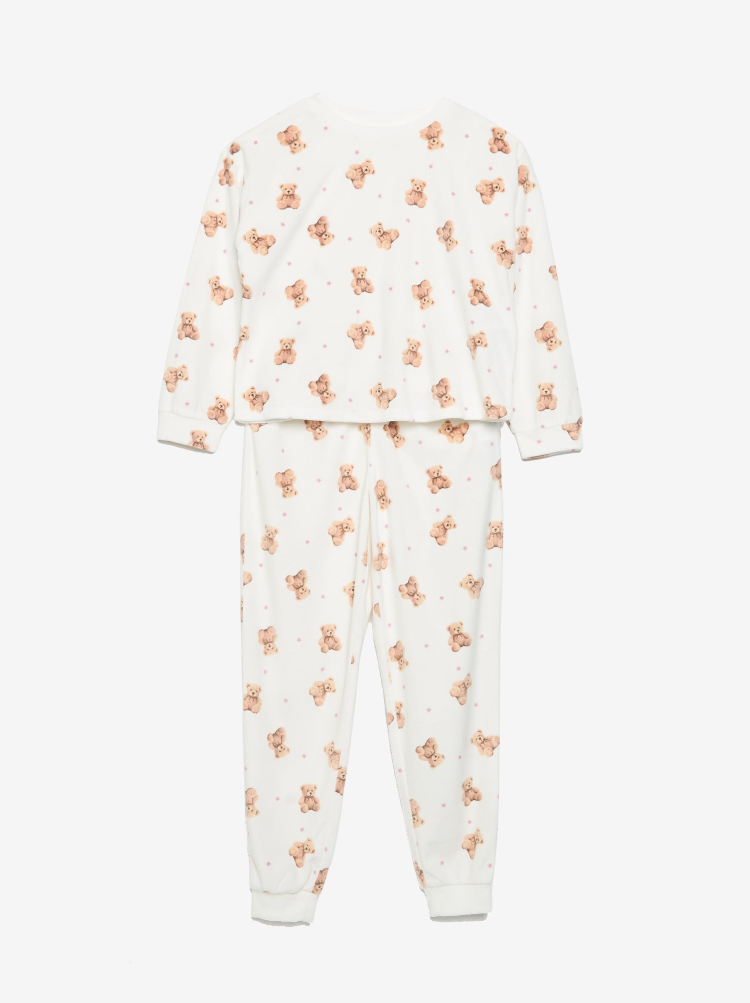 Pyjama imprimé 2 pièces - Sweat + pantalon - Ecru (GDD48_2)