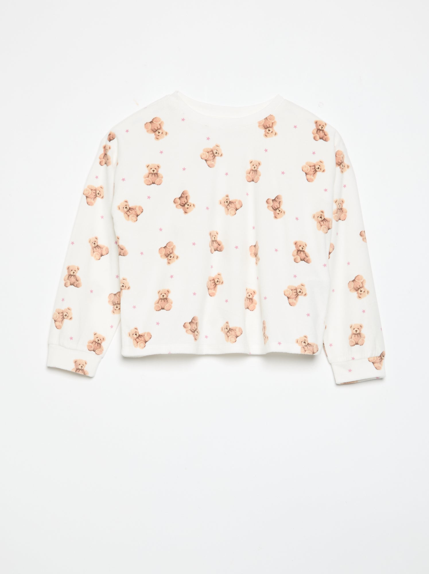 Pyjama imprimé 2 pièces - Sweat + pantalon - Ecru (GDD48_2)
