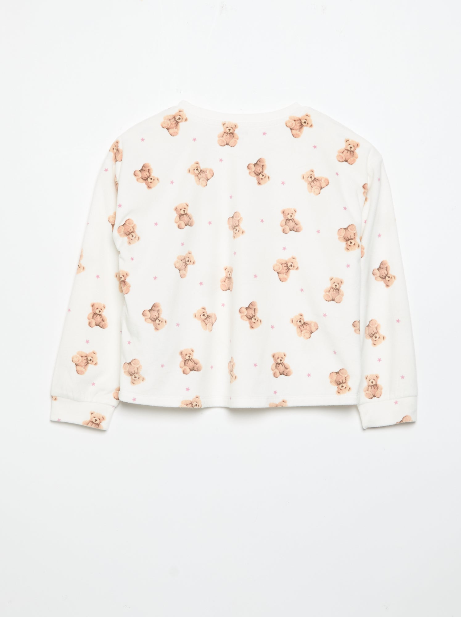 Pyjama imprimé 2 pièces - Sweat + pantalon - Ecru (GDD48_2)