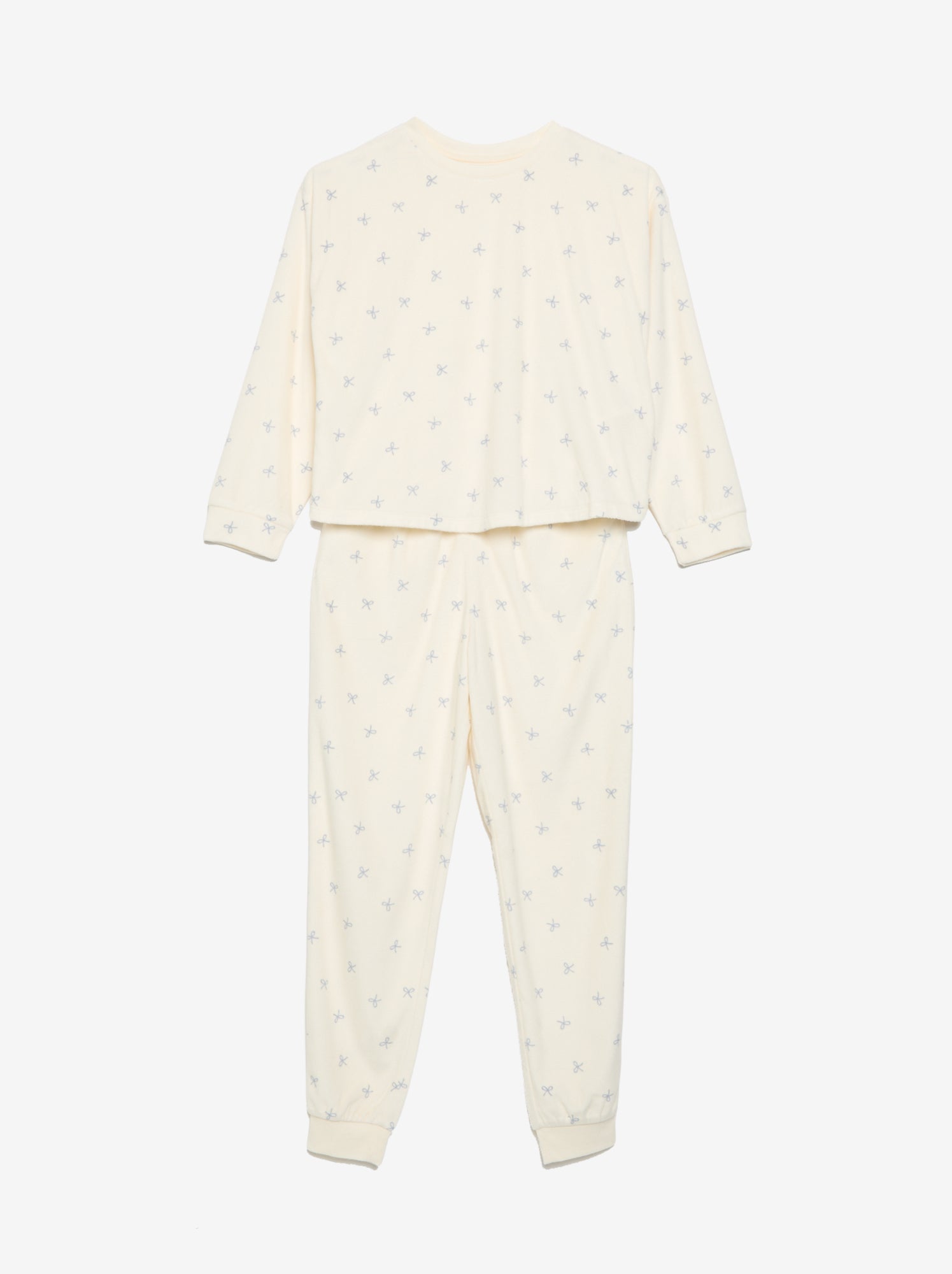 Pyjama imprimé 2 pièces - Sweat + pantalon - Ecru (GDD48_3)