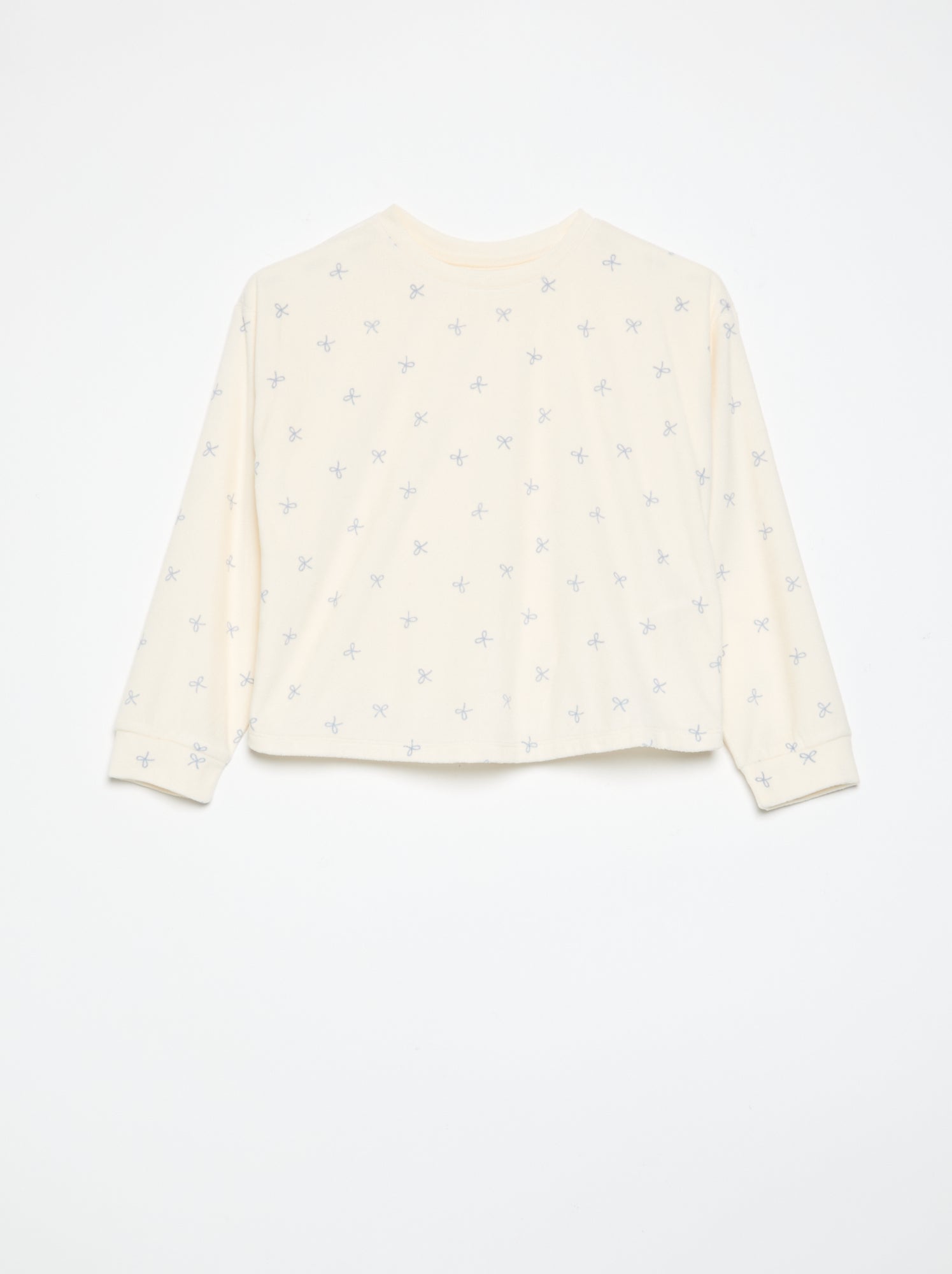 Pyjama imprimé 2 pièces - Sweat + pantalon - Ecru (GDD48_3)