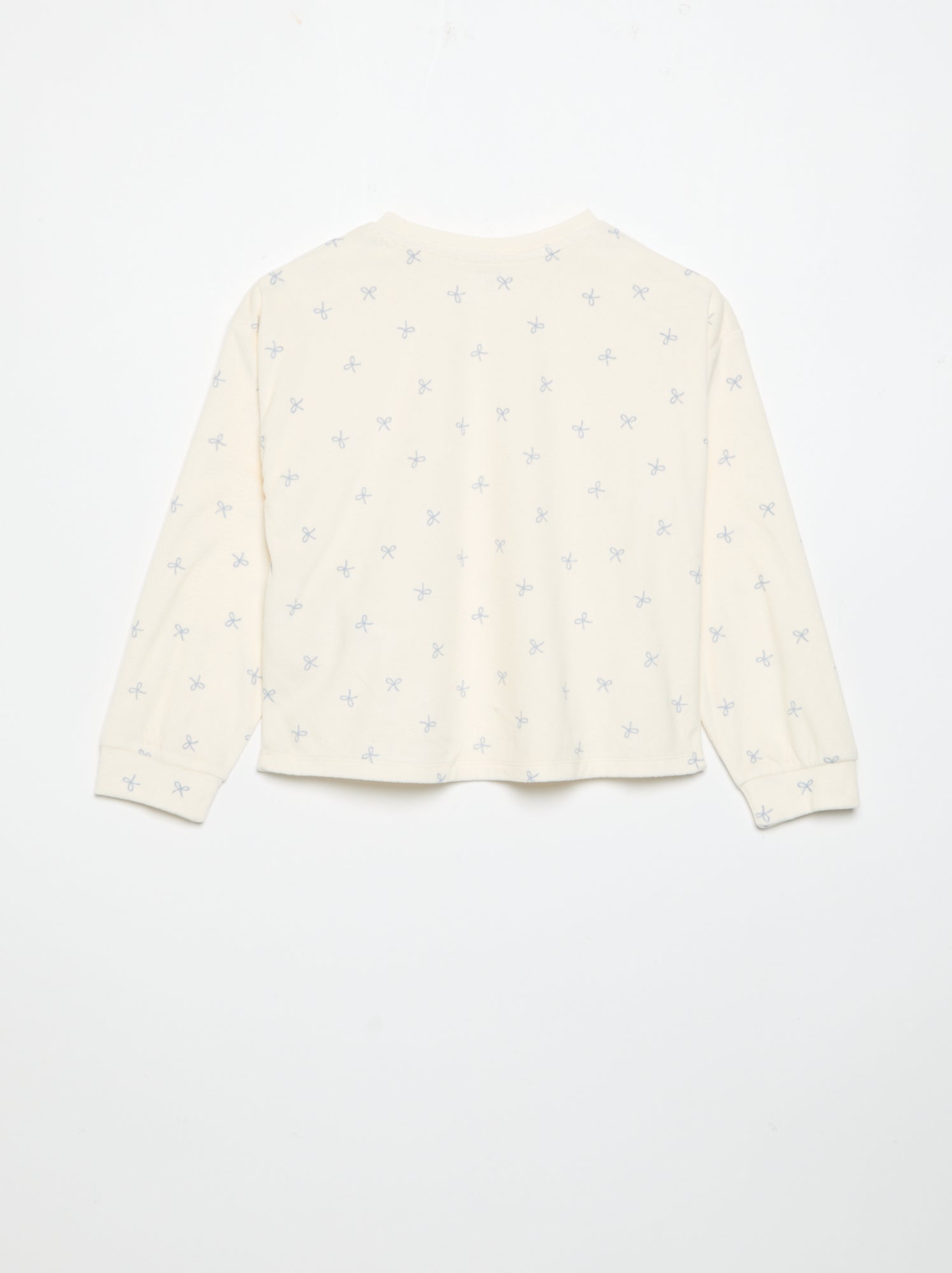 Pyjama imprimé 2 pièces - Sweat + pantalon - Ecru (GDD48_3)