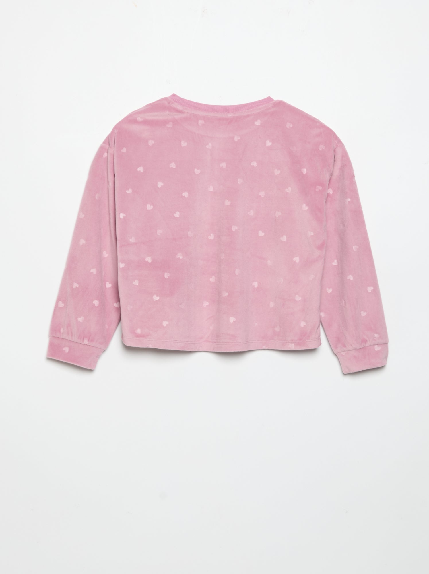 Pyjama imprimé 2 pièces - Sweat + pantalon - Rose
