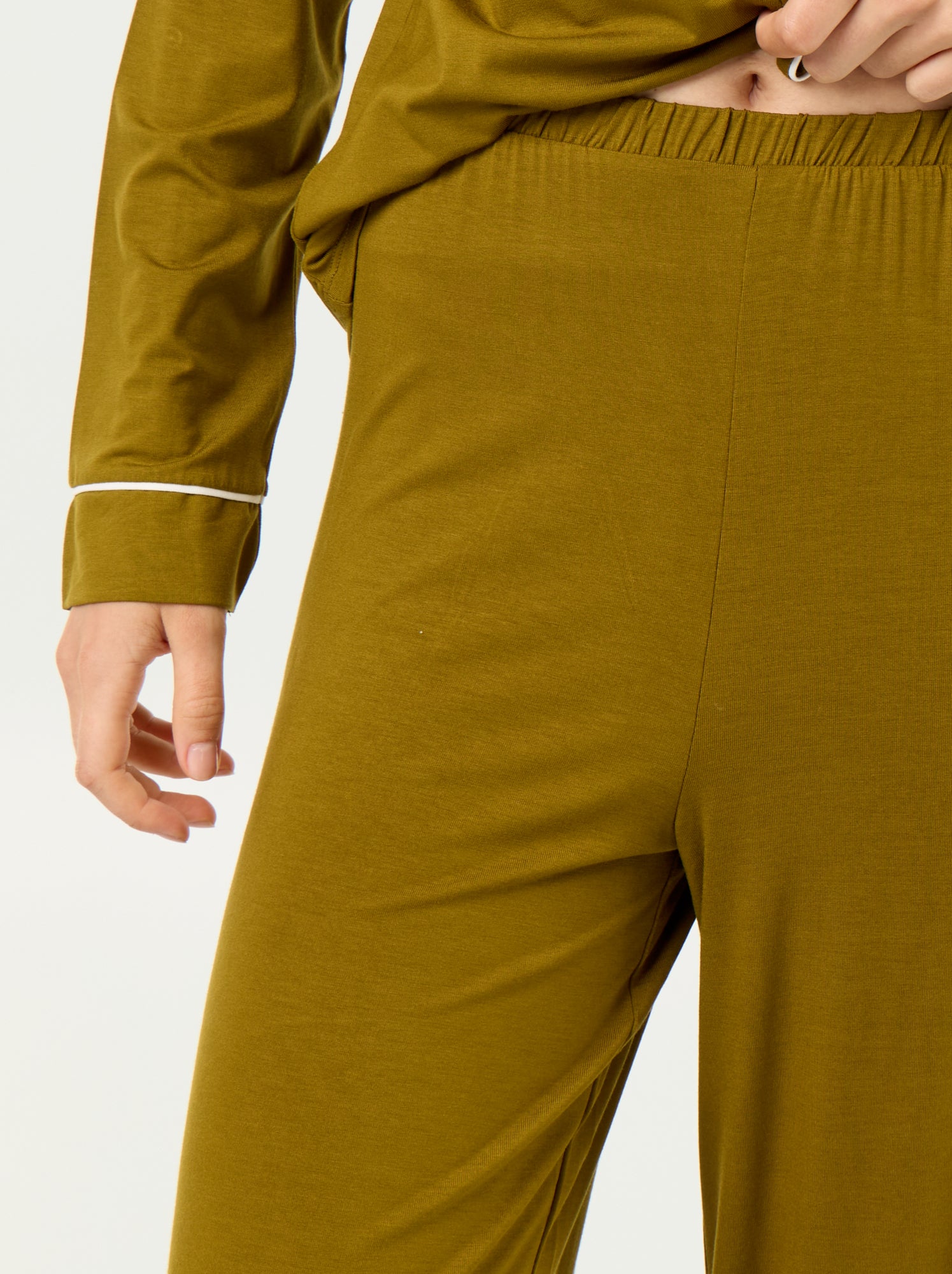 Pyjama long en maille douce stretch - 2 pièces - Vert
