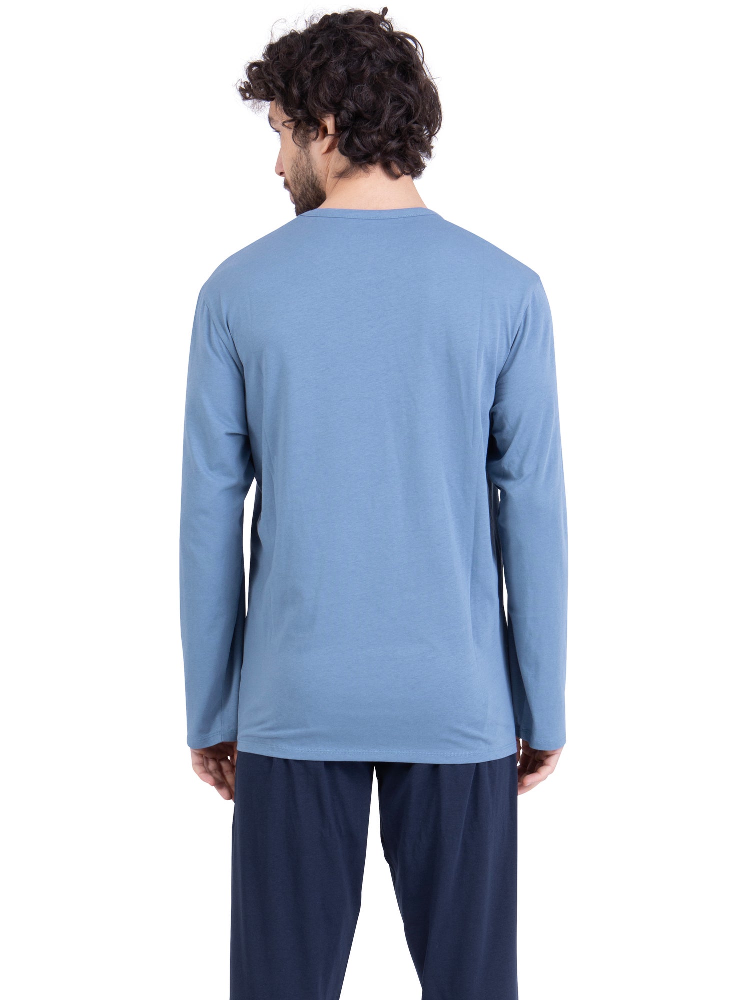 Pyjama long homme chic athena - Bleu