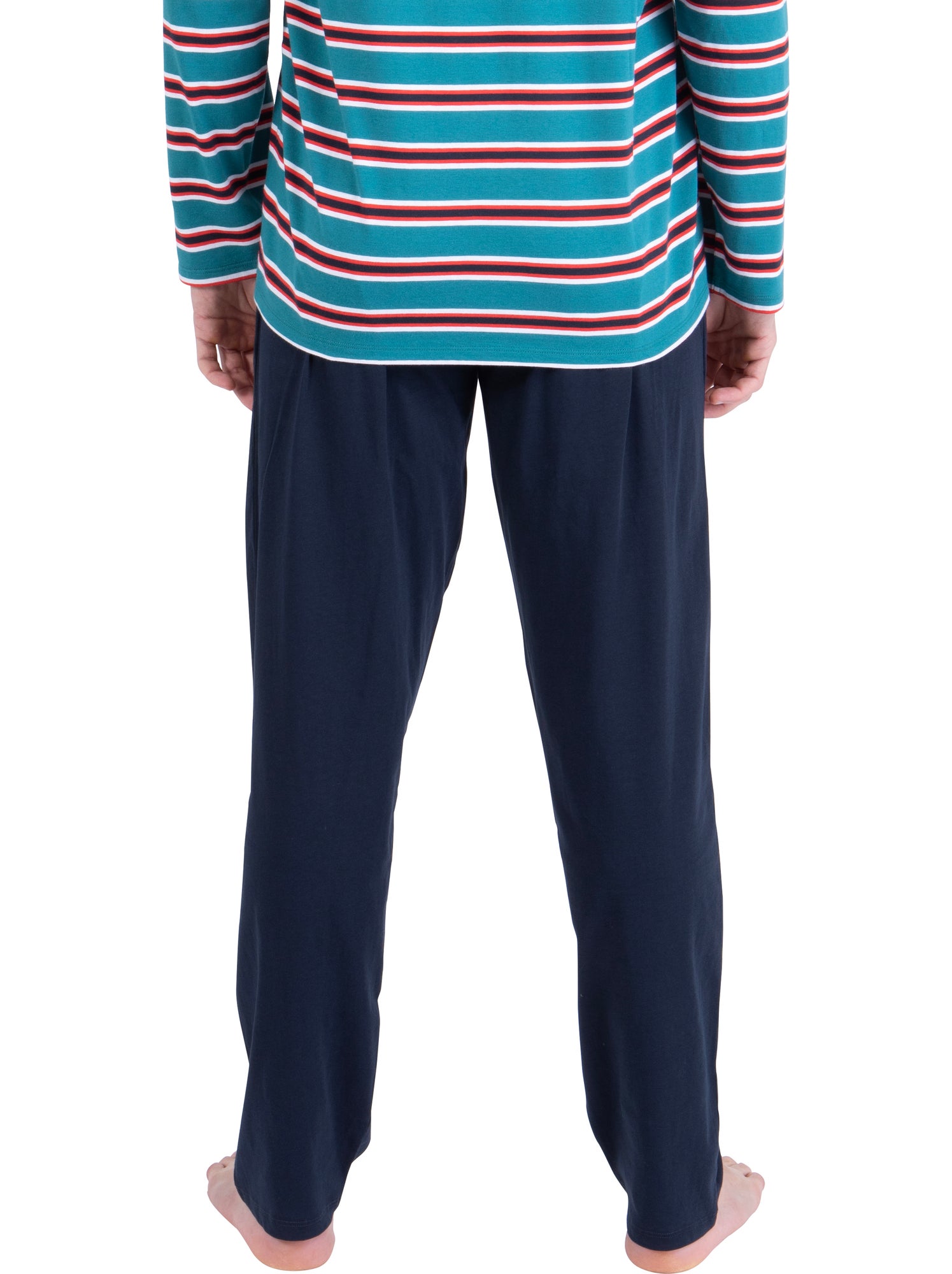 Pyjama long homme rayures aventure athena - Bleu Rouge Bleu