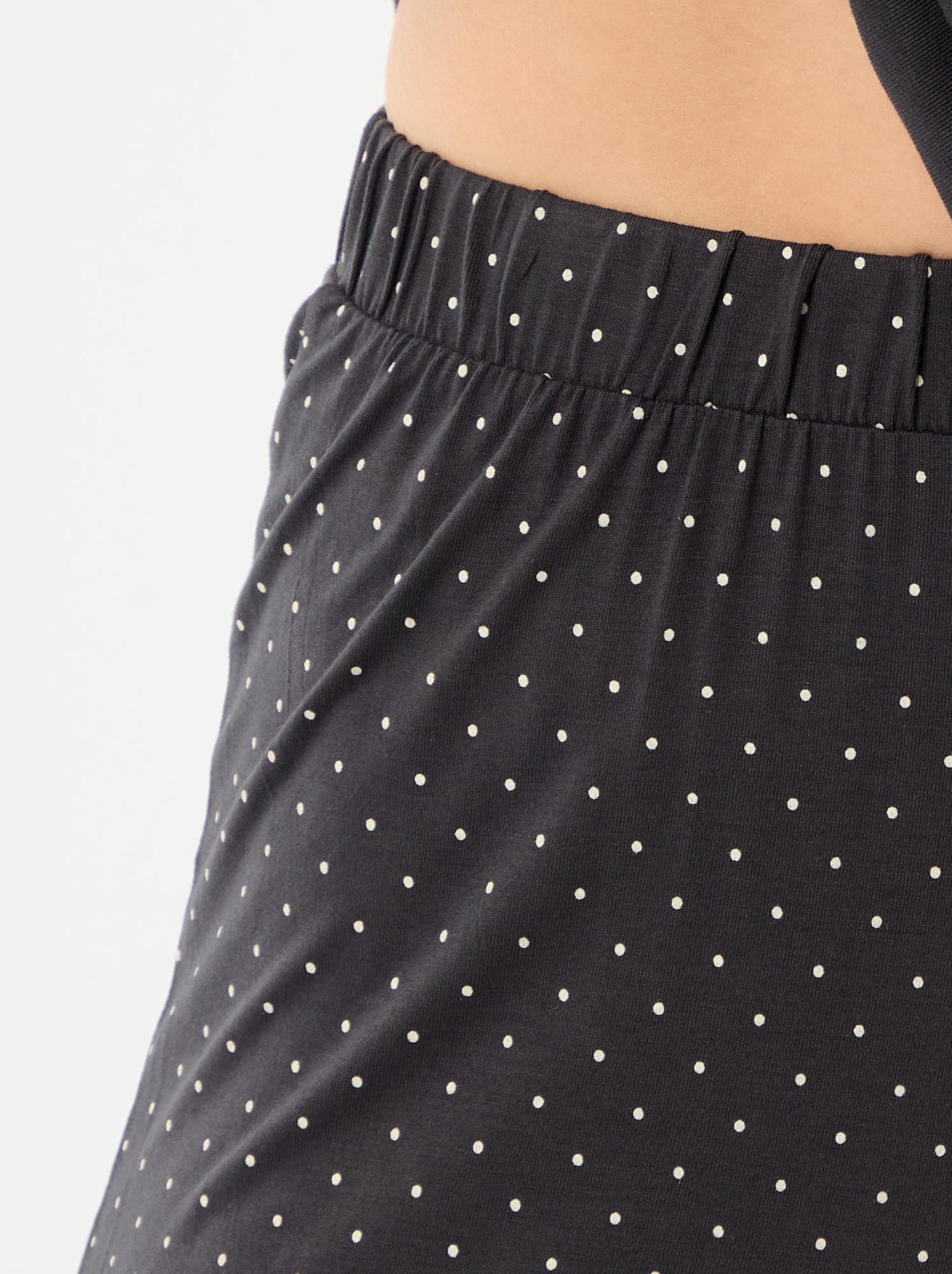 Pyjama long imprimé pois - 2 pièces - Noir