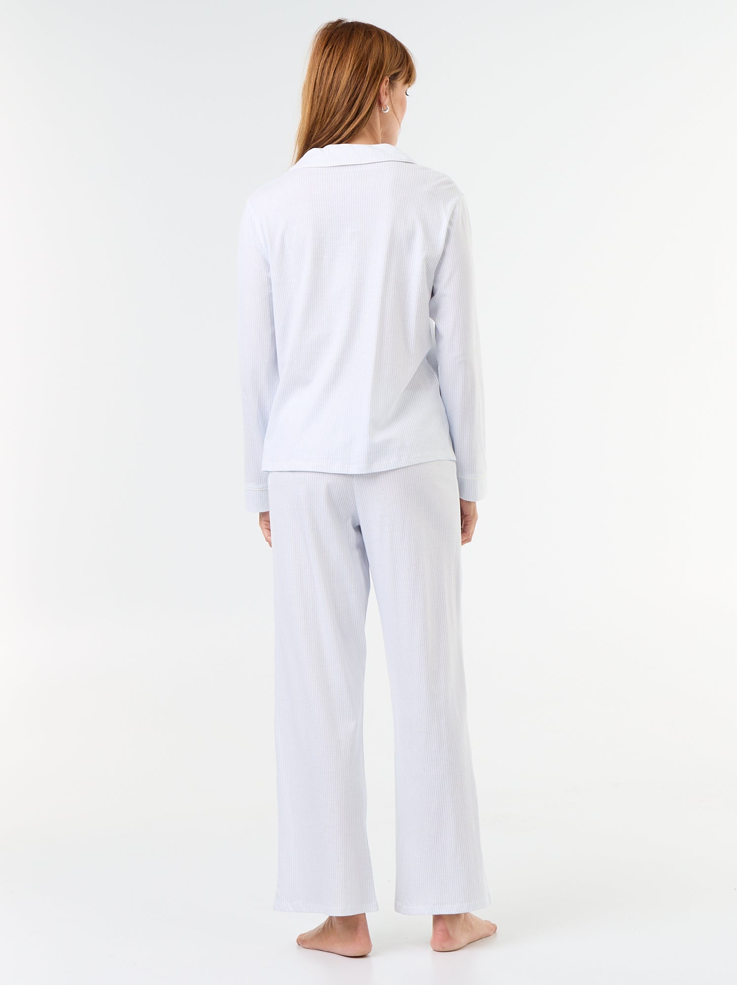 Pyjama long motif - 2 pièces - Bleu