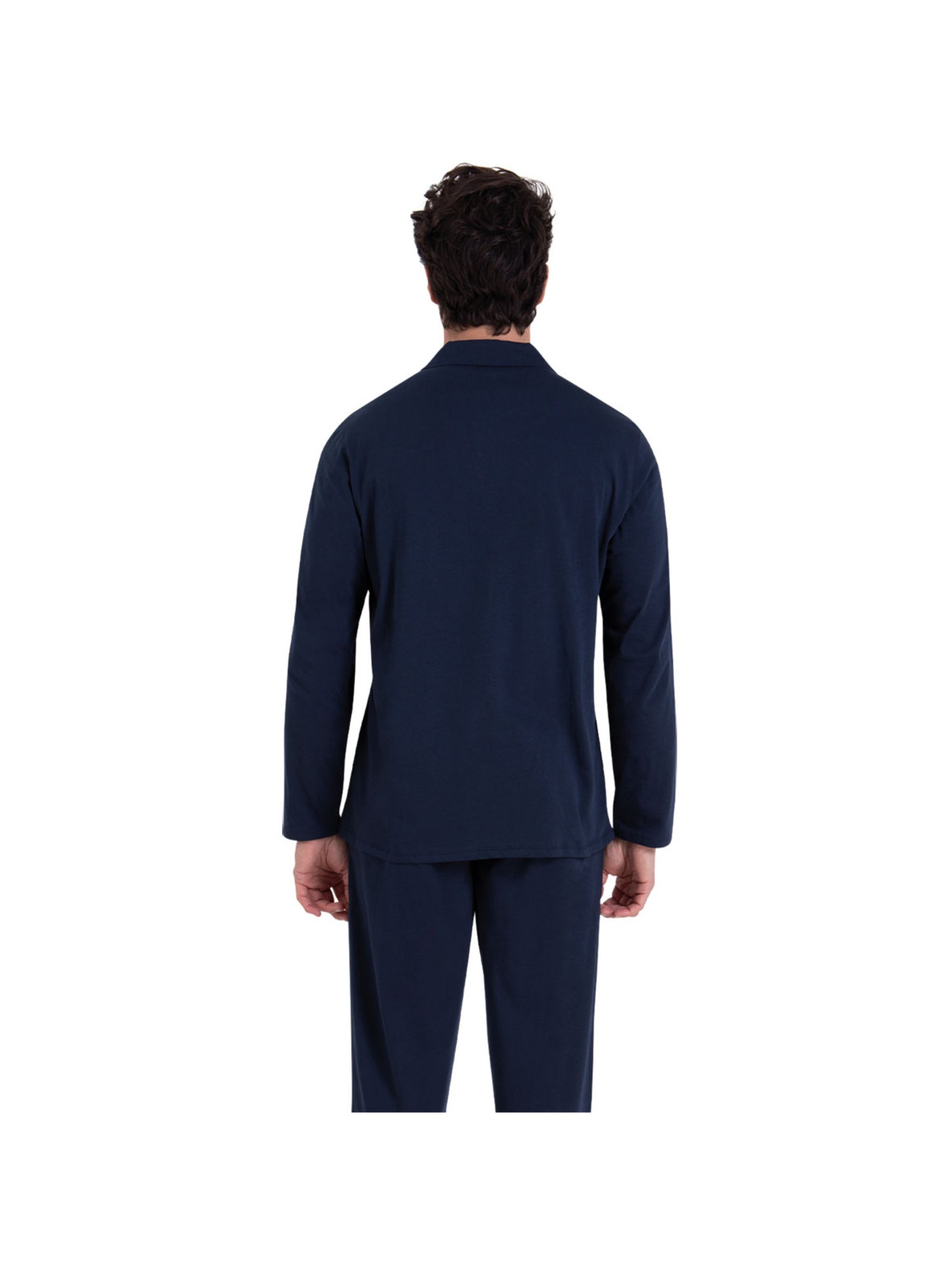 Pyjama long ouvert homme rayures waves athena - Bleu Bleu