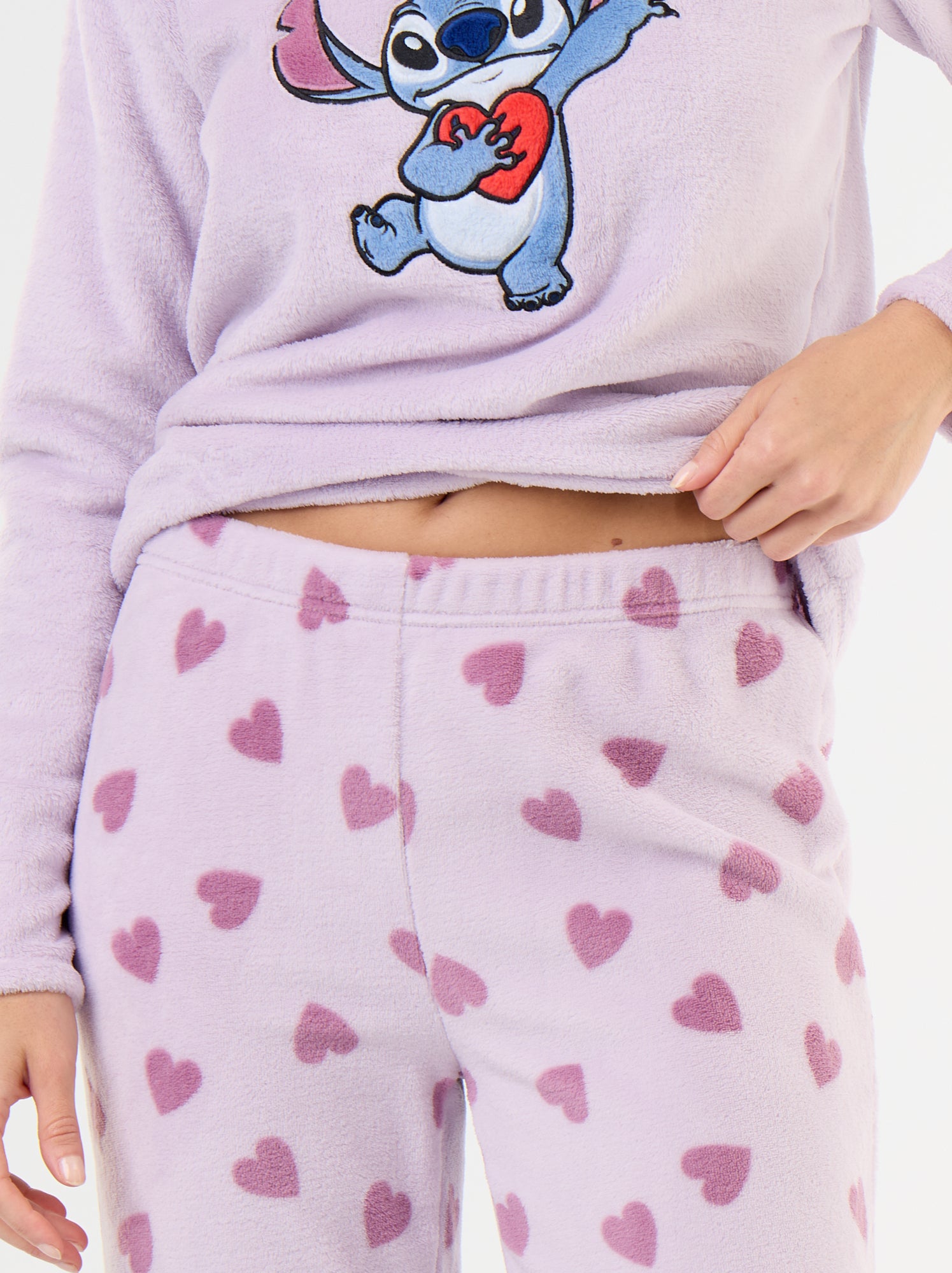 Pyjama long 'Minnie' de 'Disney' en polaire - 2 pièces - Rose