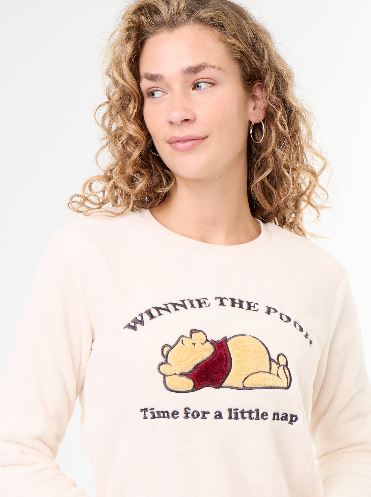 Pyjama long 'Minnie' de 'Disney' en polaire - 2 pièces - Blanc