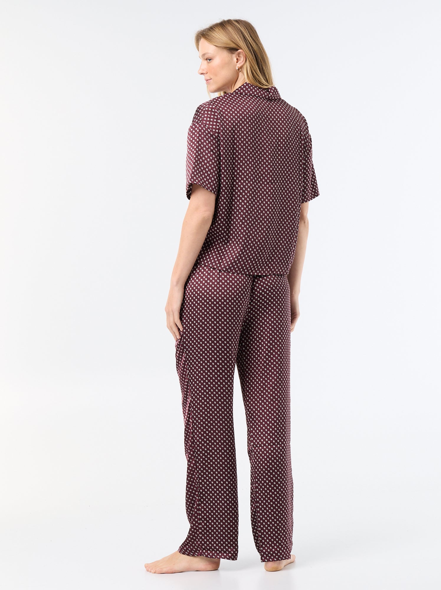 Pyjama satiné imprimé - Rouge