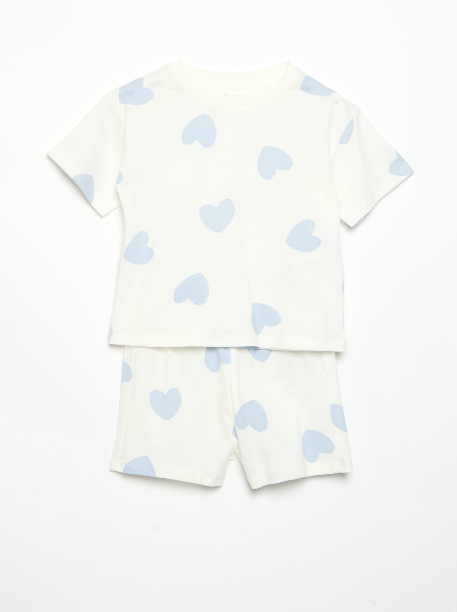 Pyjama short 2 pièces en jersey imprimé - Blanc