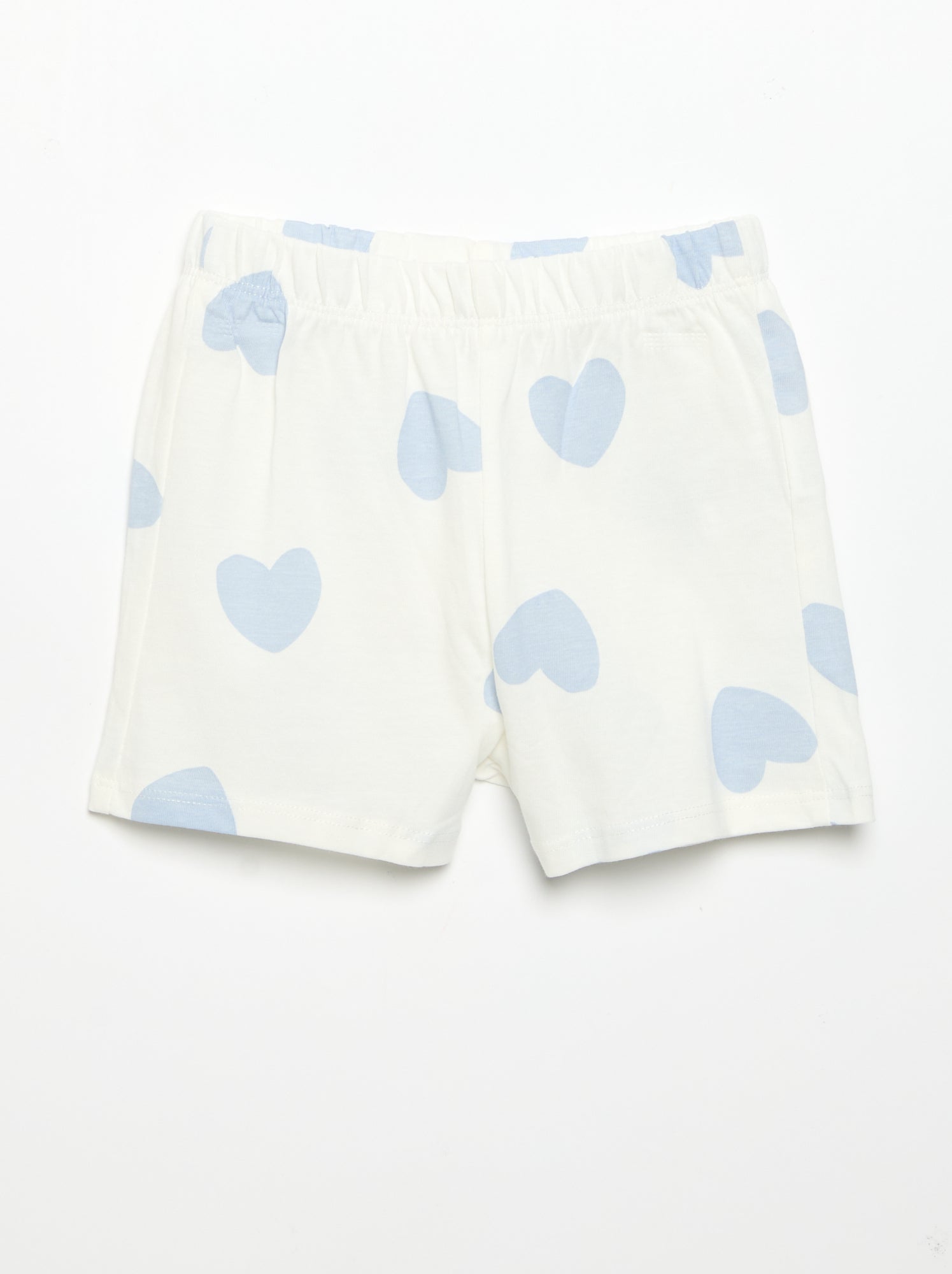 Pyjama short 2 pièces en jersey imprimé - Blanc