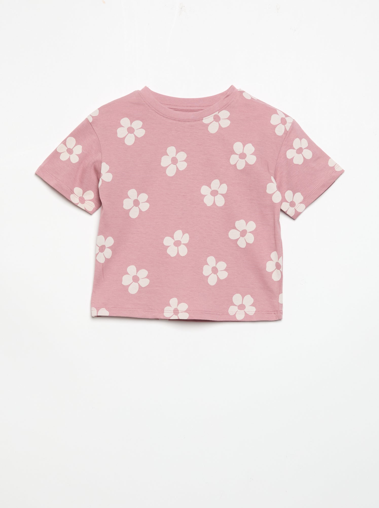 Pyjama short 2 pièces en jersey imprimé - Rose